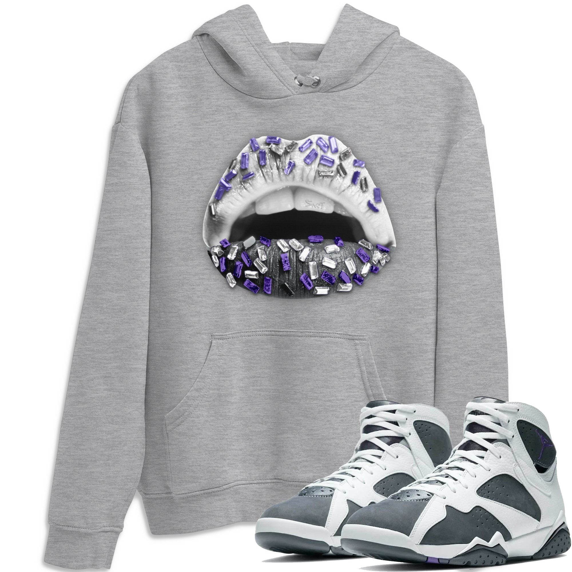 Lips Jewel Unisex Tops - Air Jordan 7 Flint