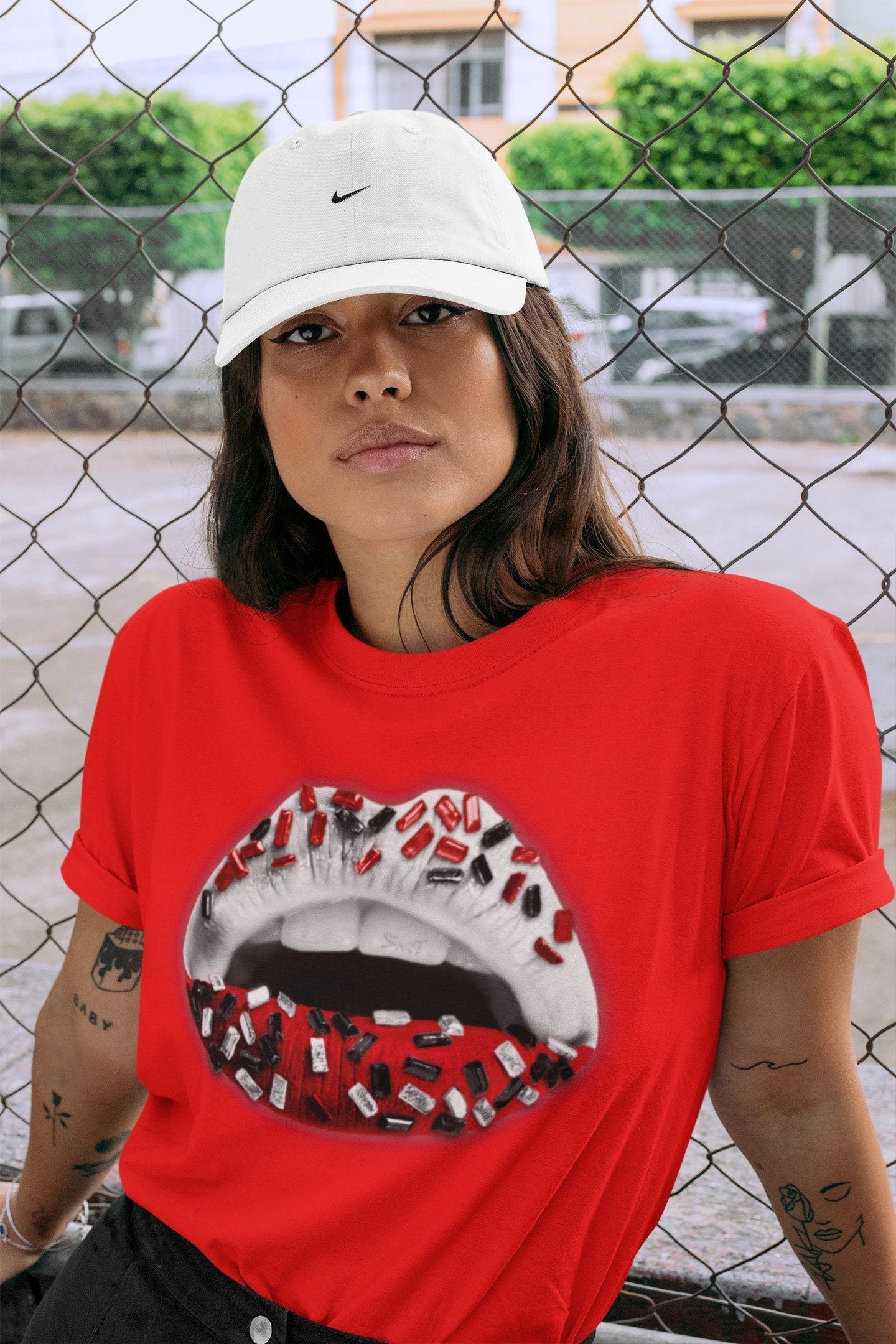 Lips Jewel Unisex Tops - Air Jordan 1 Chicago