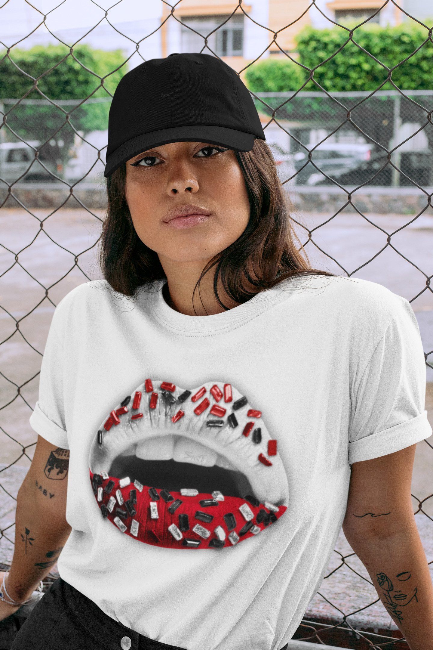 Lips Jewel Unisex Tops - Air Jordan 1 Chicago