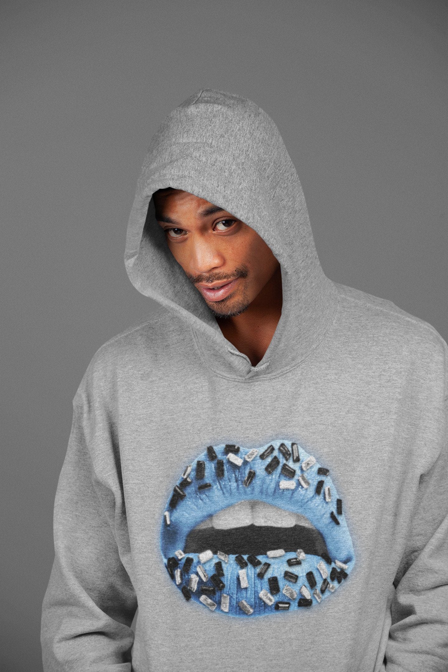 Lips Jewel Unisex Tops - Air Jordan 1 University Blue