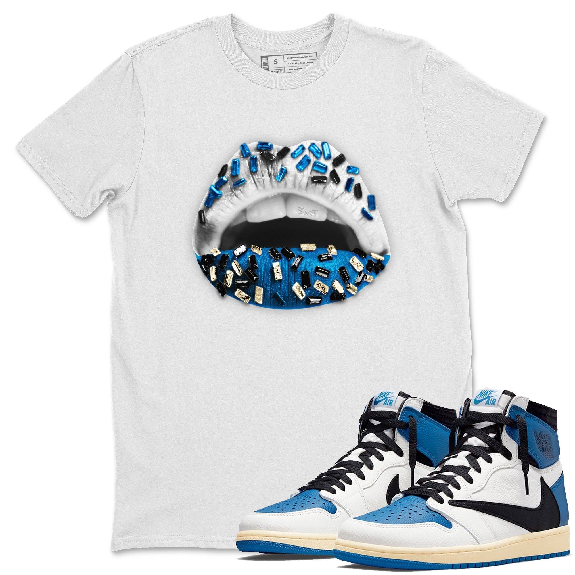 Lips Jewel Unisex Tops - Air Jordan 1 Travis Scott Fragment