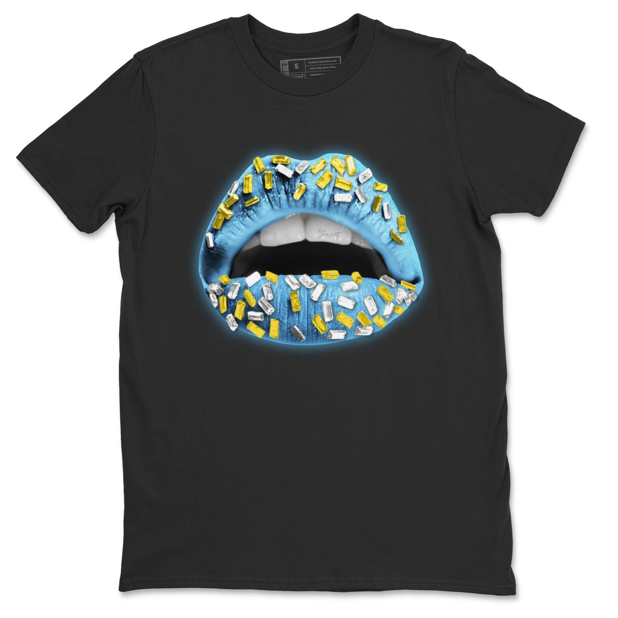 Lips Jewel Unisex Tops - Dunk Blue Chill