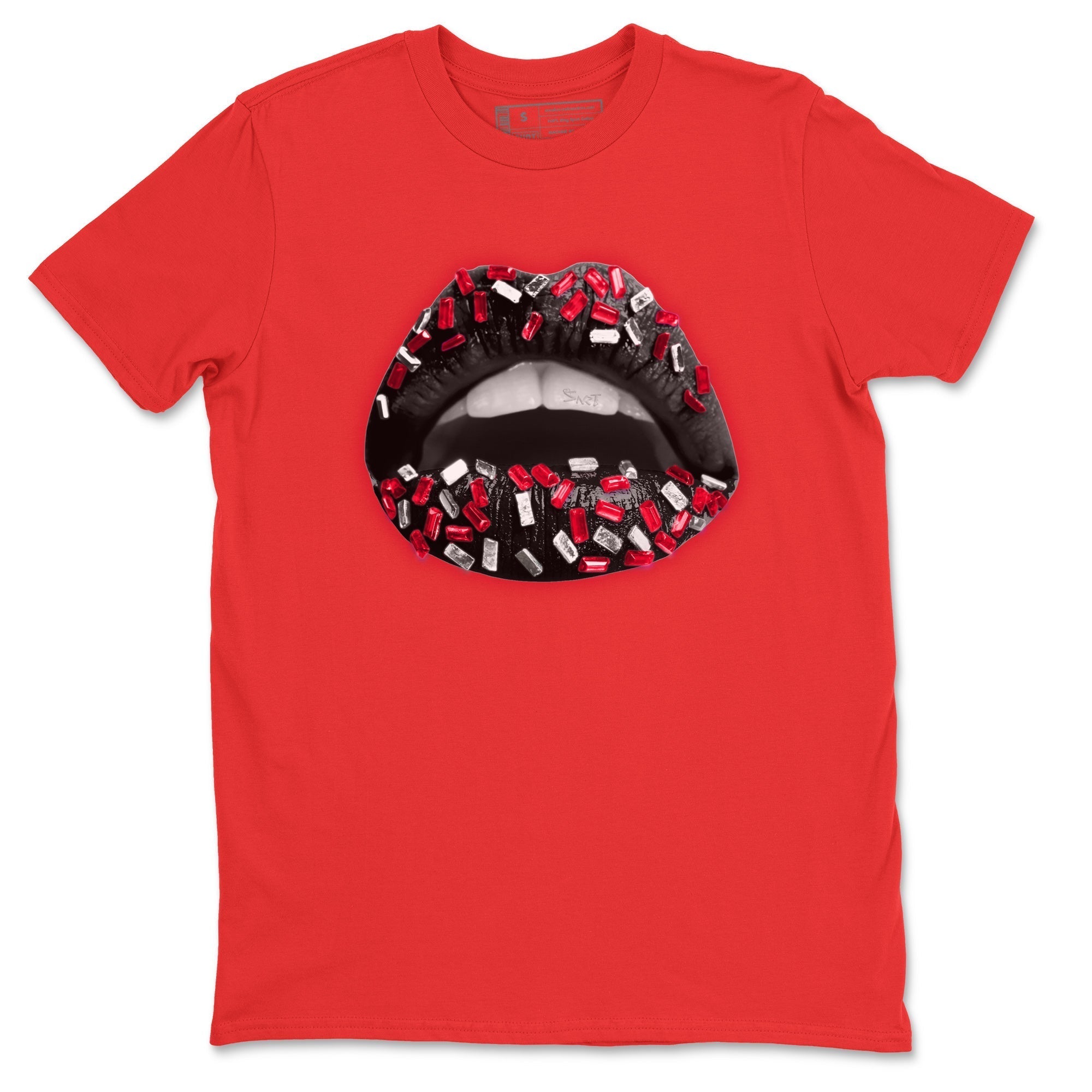 Lips Jewel Unisex Tops - Air Jordan 1 Bred Patent