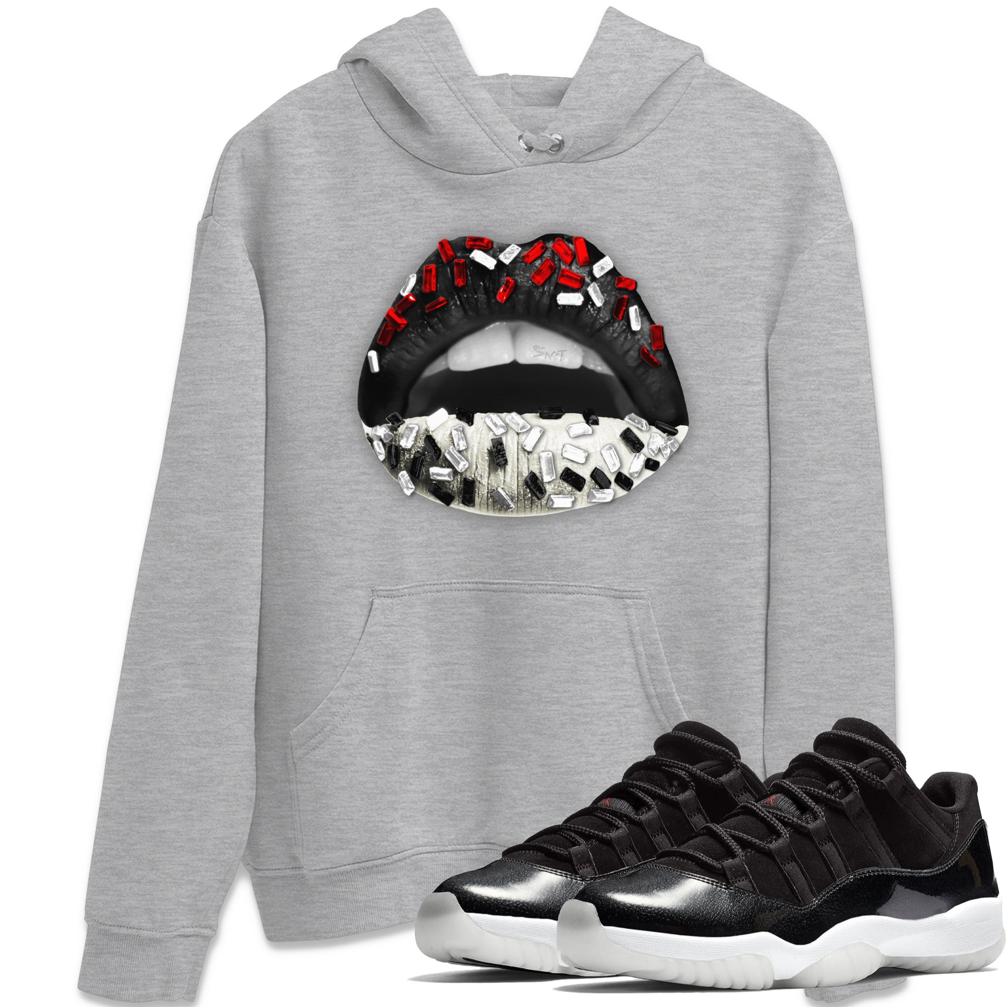 Lips Jewel Unisex Tops - Air Jordan 11 72-10