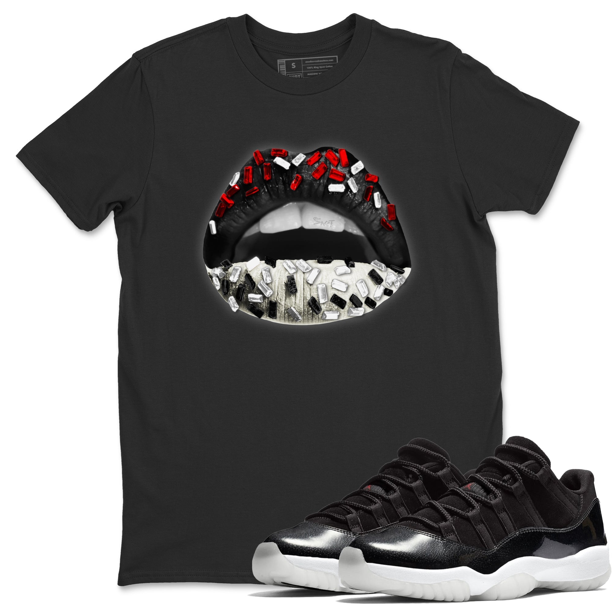 Lips Jewel Unisex Tops - Air Jordan 11 72-10