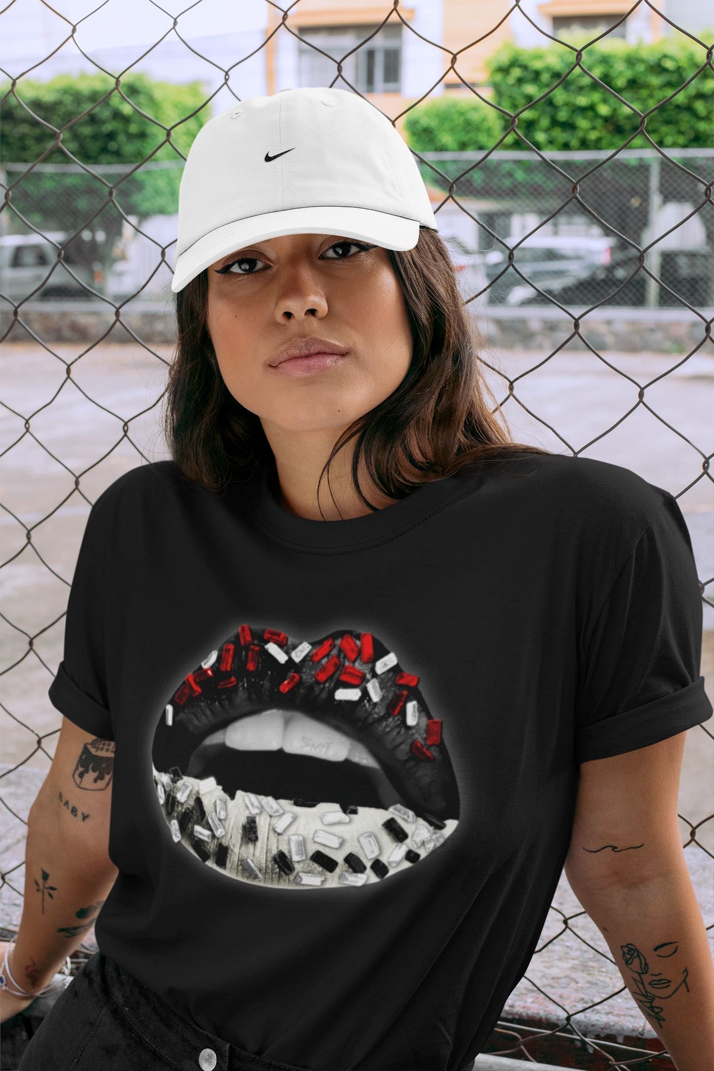 Lips Jewel Unisex Tops - Air Jordan 11 72-10