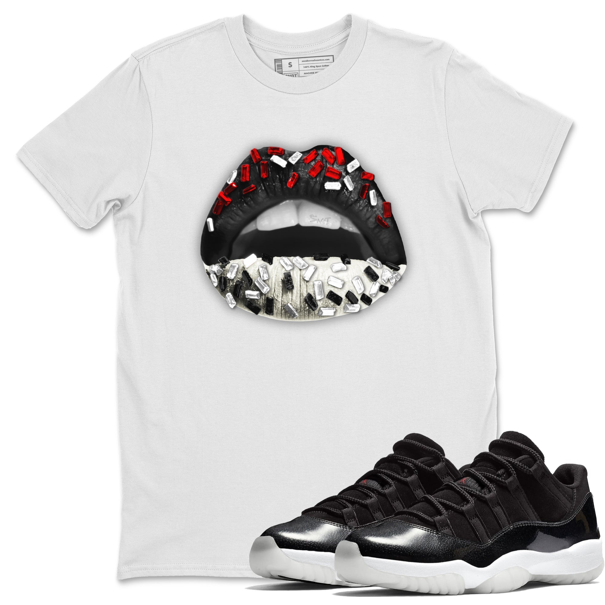 Lips Jewel Unisex Tops - Air Jordan 11 72-10