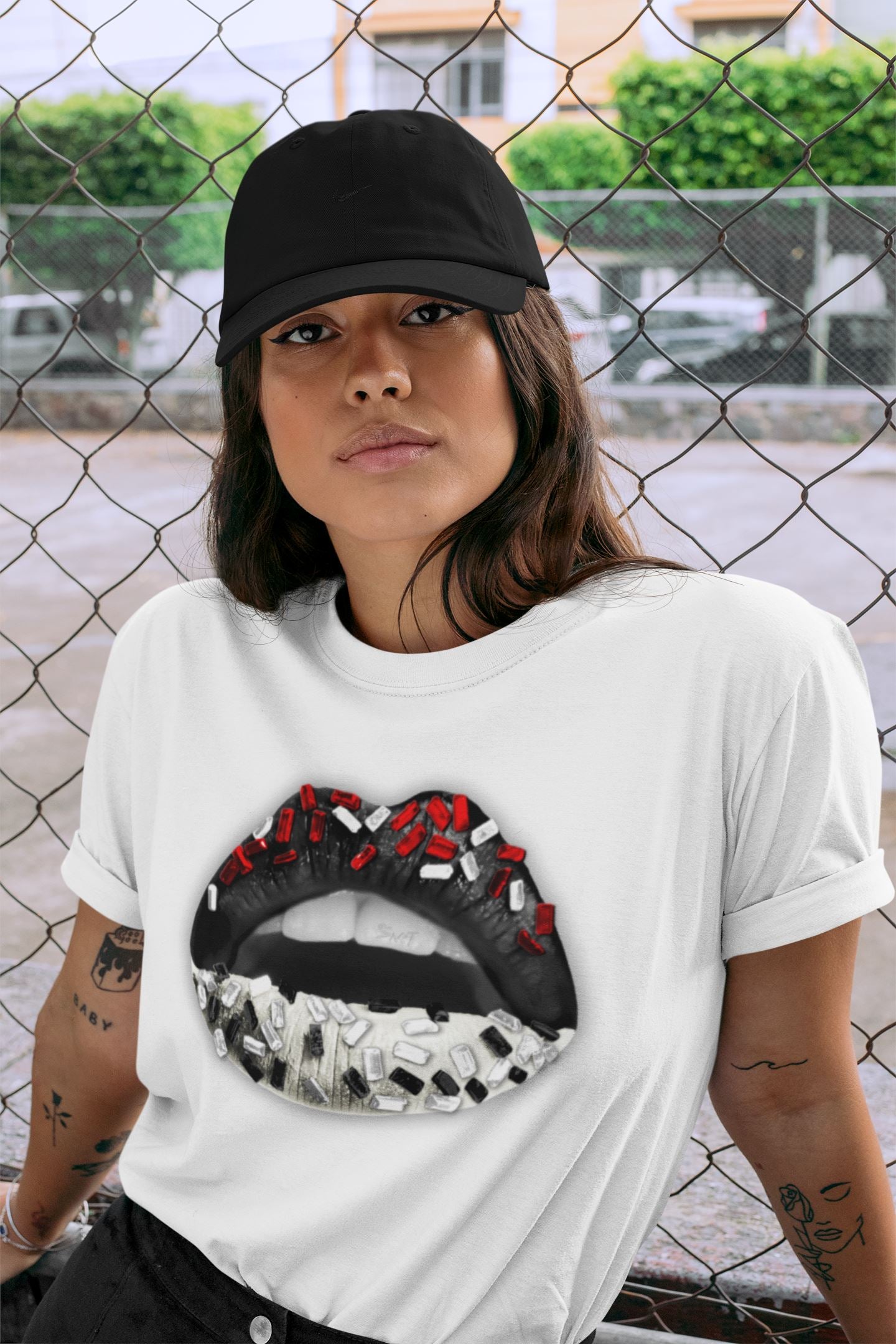 Lips Jewel Unisex Tops - Air Jordan 11 72-10
