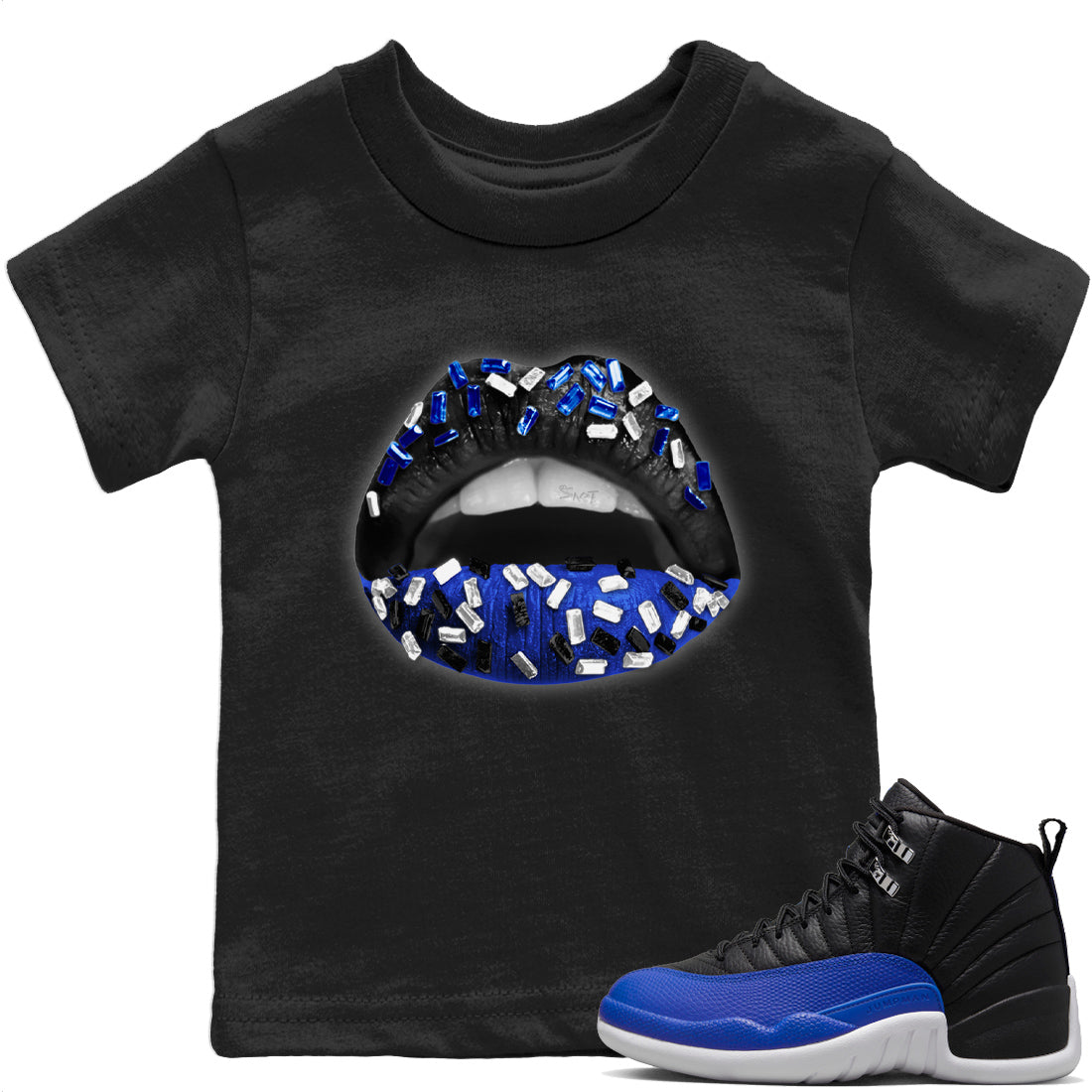 Lips Jewel Kids Tops - Air Jordan 12 Hyper Royal