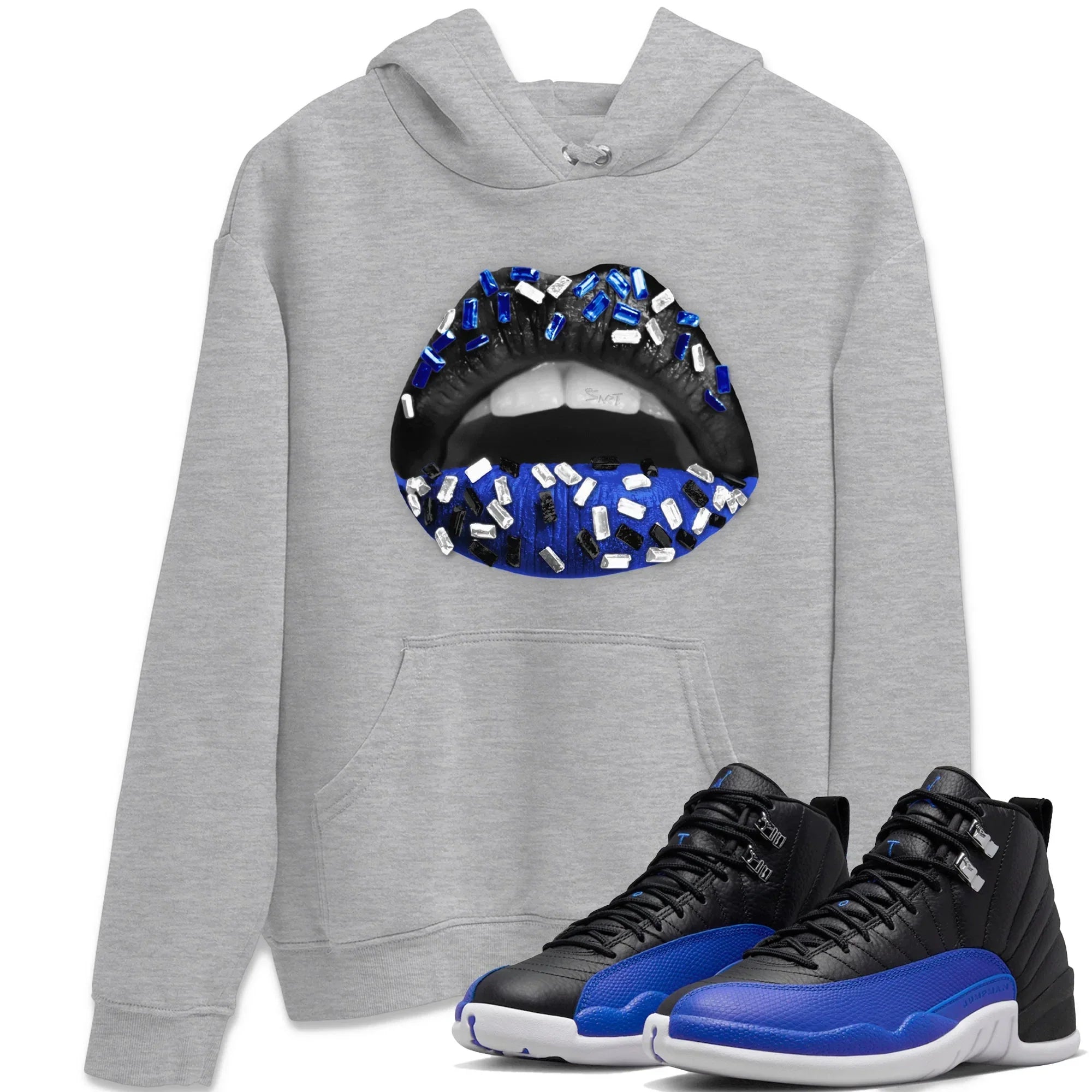 Lips Jewel Unisex Tops - Air Jordan 12 Hyper Royal