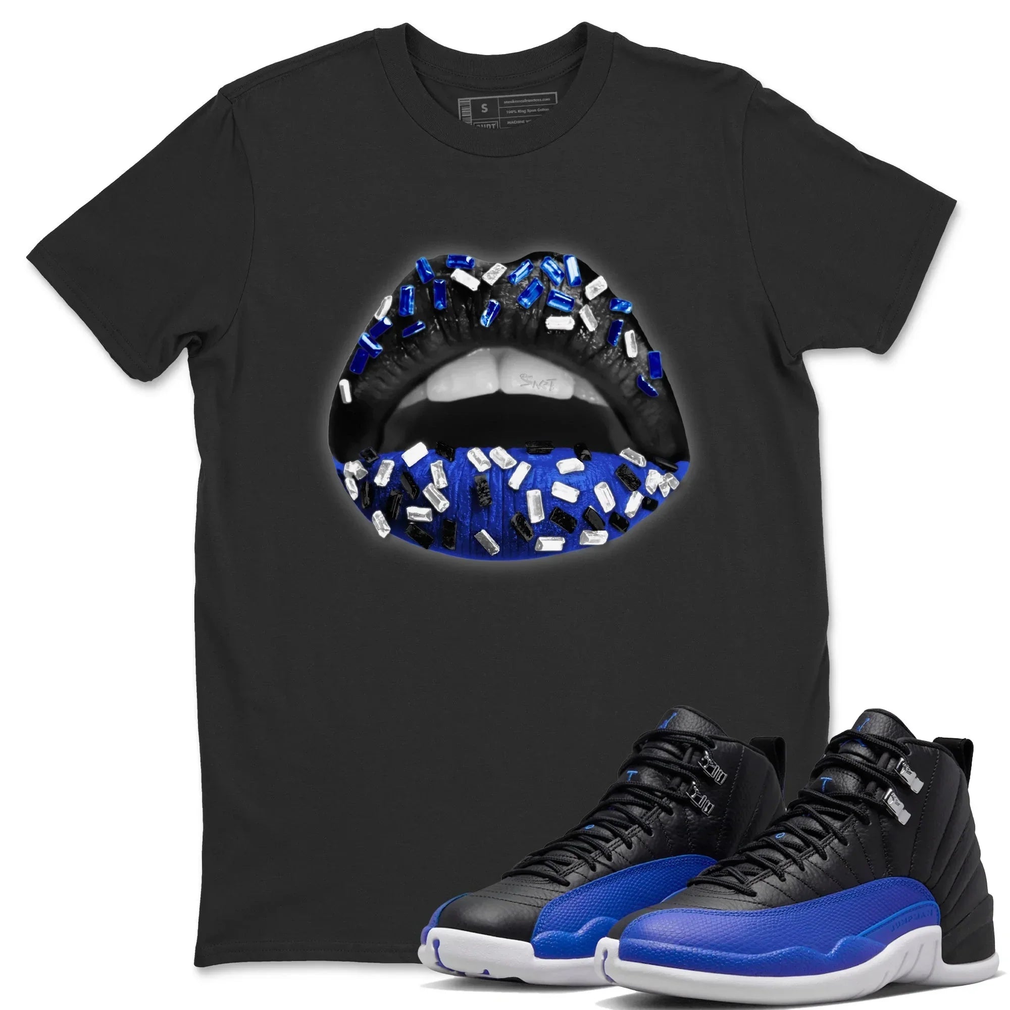 Lips Jewel Unisex Tops - Air Jordan 12 Hyper Royal