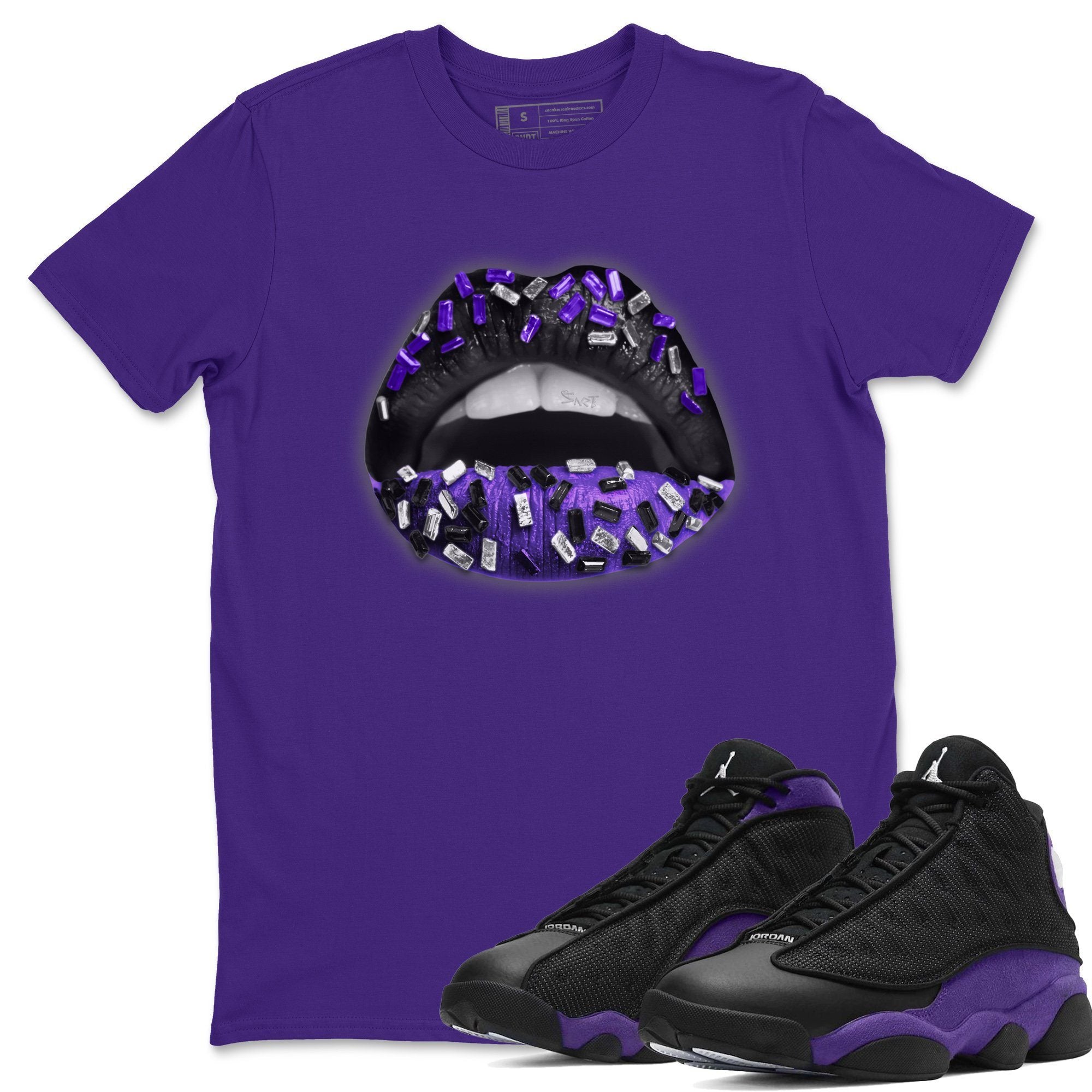 Lips Jewel Unisex Tops - Air Jordan 13 Court Purple