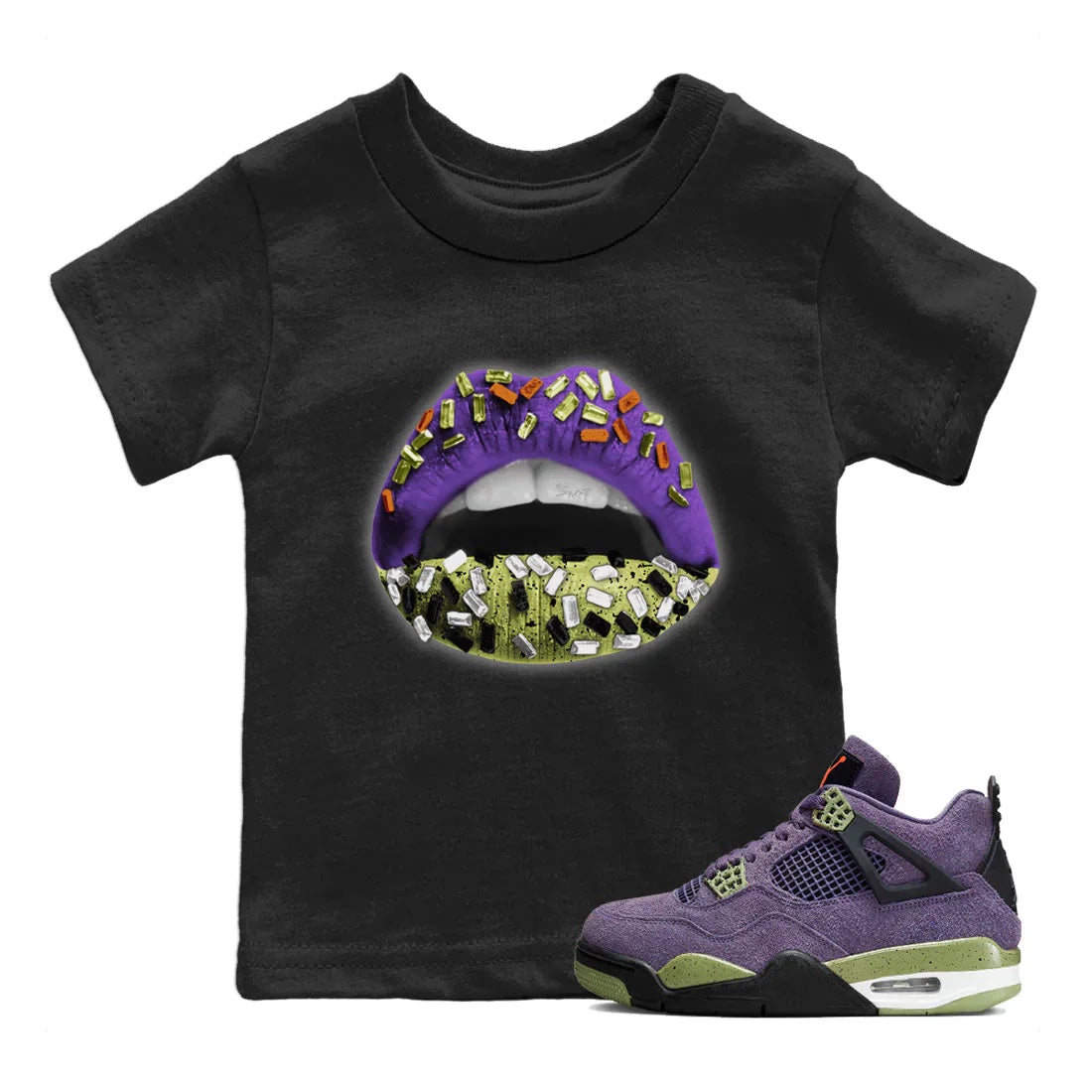 Lips Jewel Kids Tops - Air Jordan 4 Canyon Purple