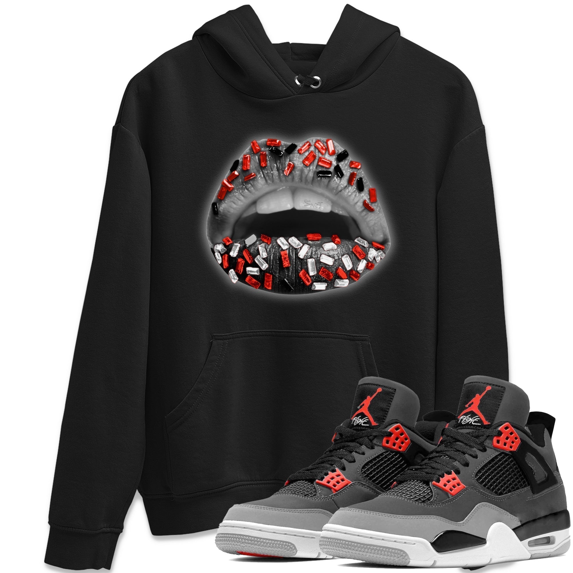 Lips Jewel Unisex Tops - Air Jordan 4 Infrared