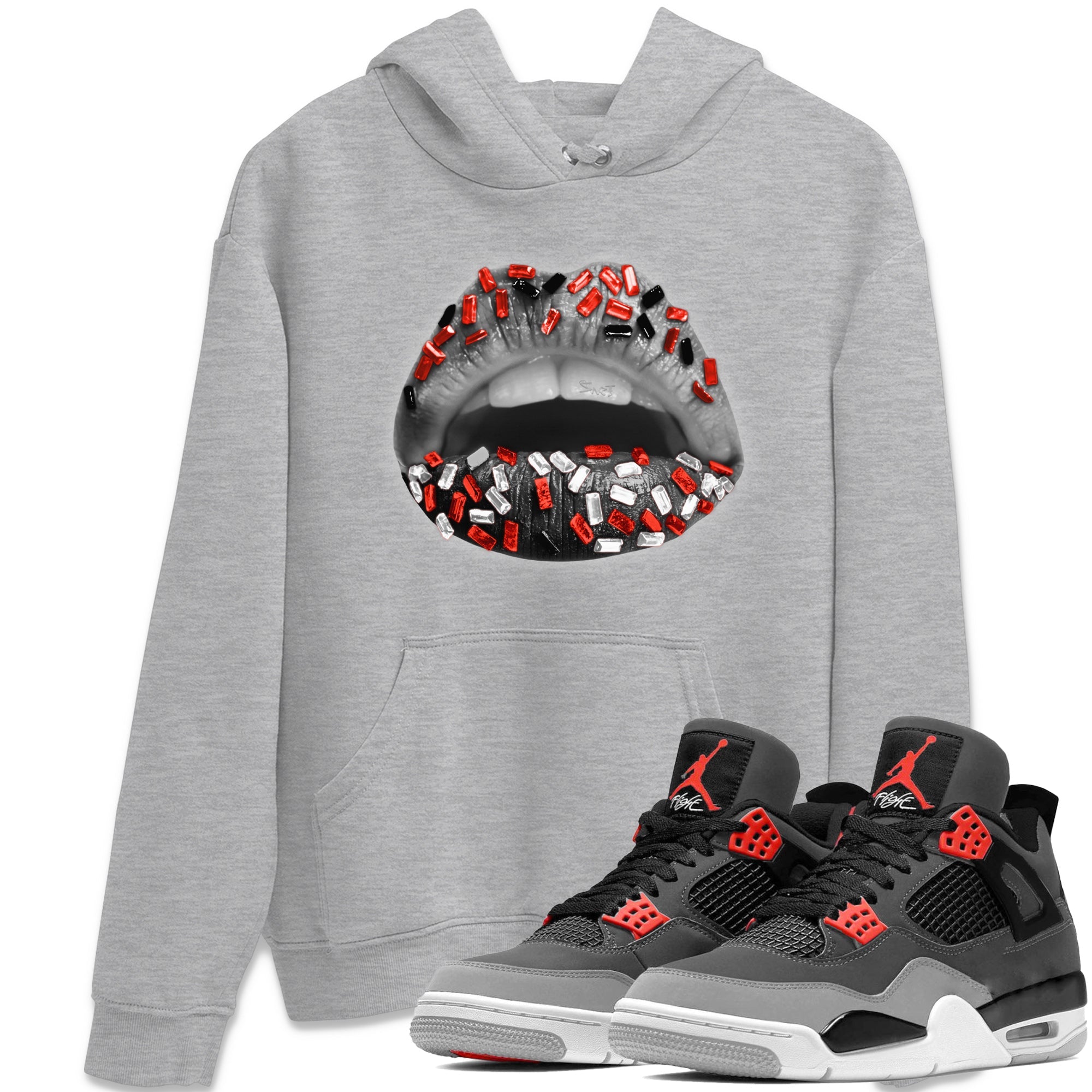 Lips Jewel Unisex Tops - Air Jordan 4 Infrared