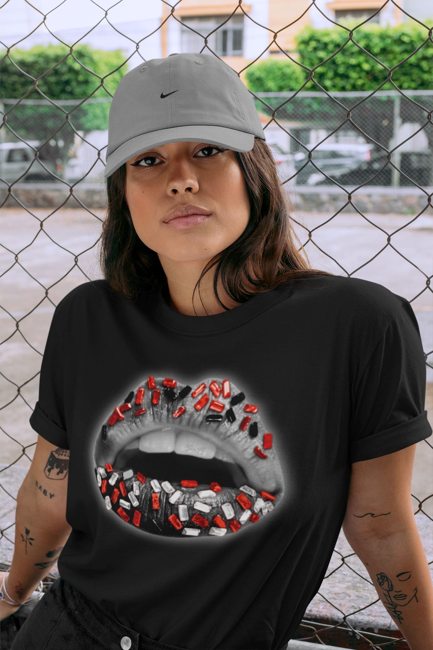 Lips Jewel Unisex Tops - Air Jordan 4 Infrared