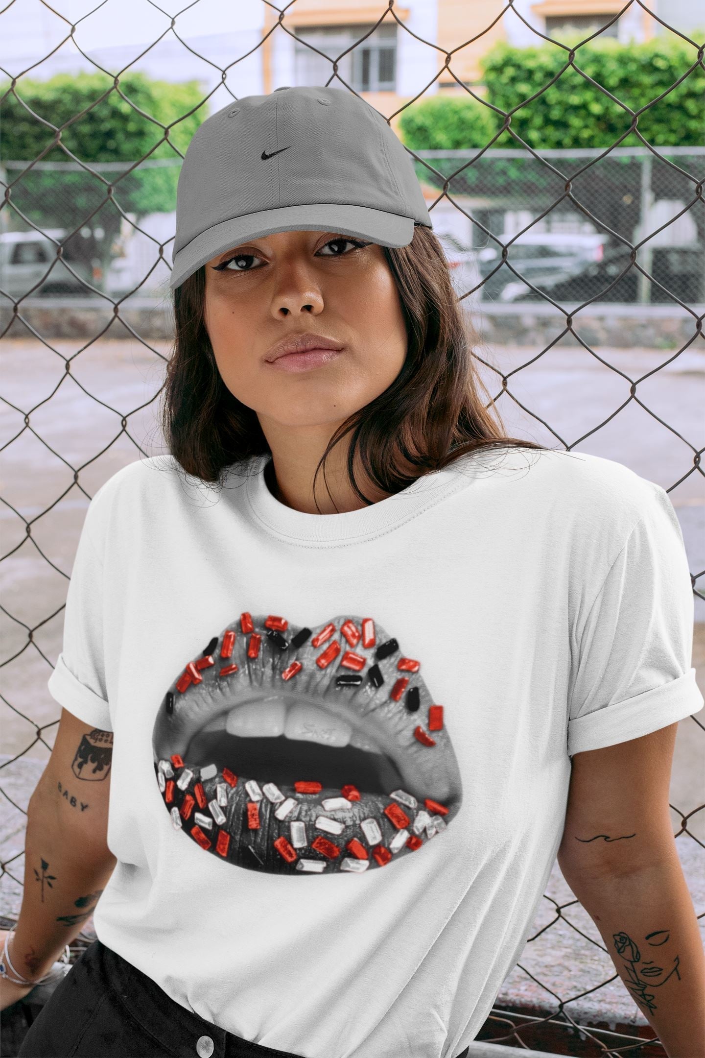 Lips Jewel Unisex Tops - Air Jordan 4 Infrared
