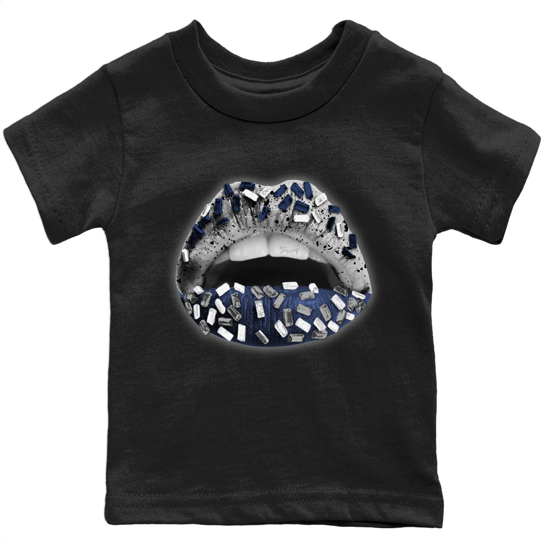 Lips Jewel Kids Tops - Air Jordan 4 Midnight Navy