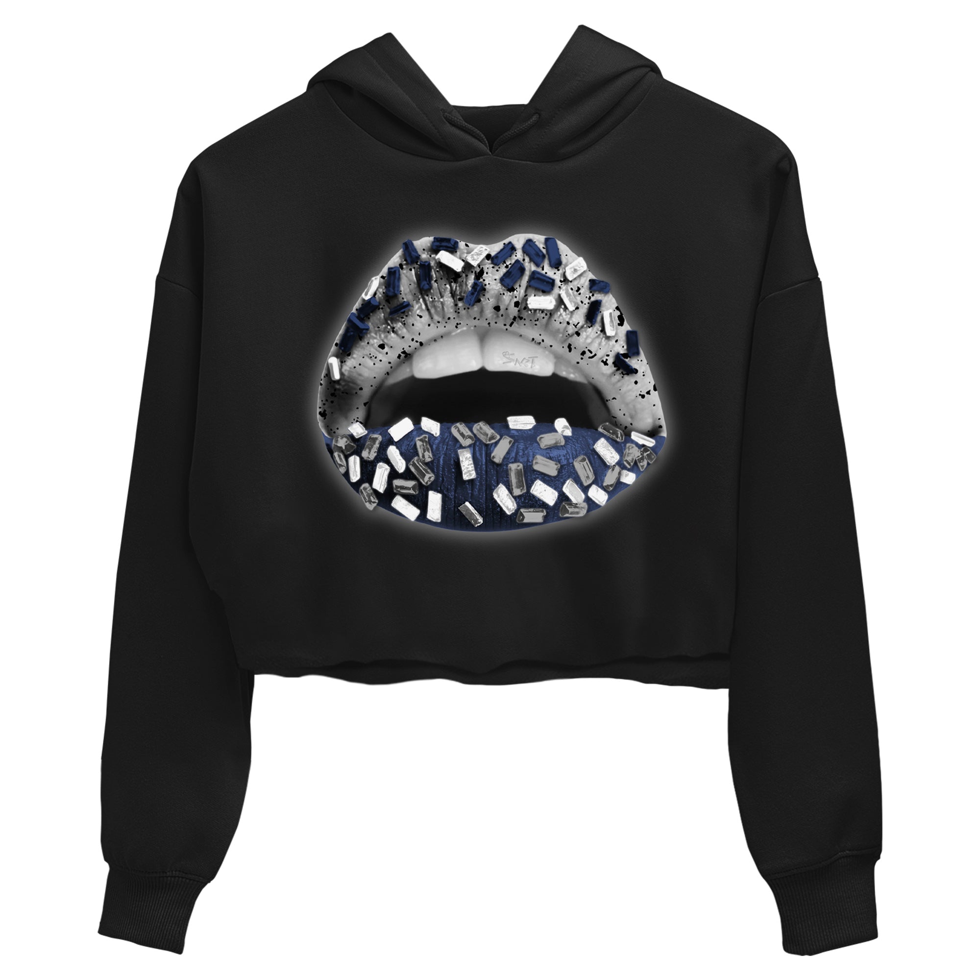 Lips Jewel Women's Tops - Air Jordan 4 Midnight Navy