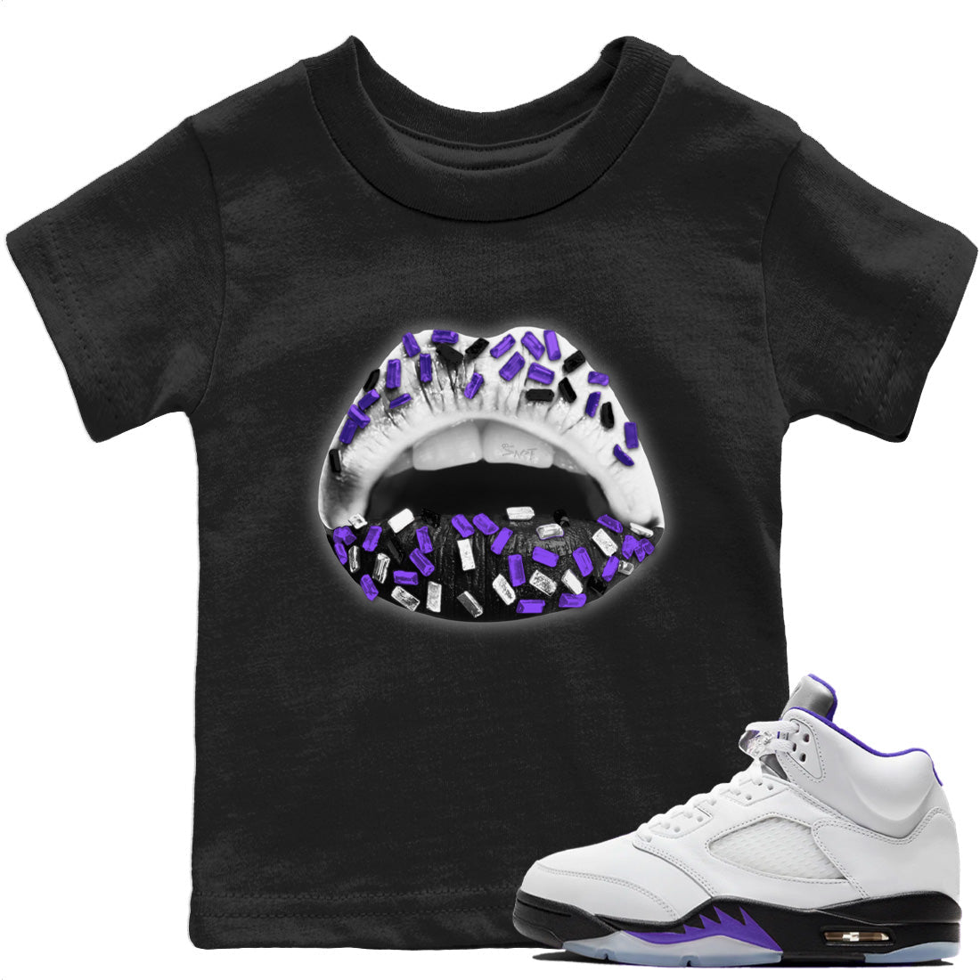 Lips Jewel Kids Tops - Air Jordan 5 Concord
