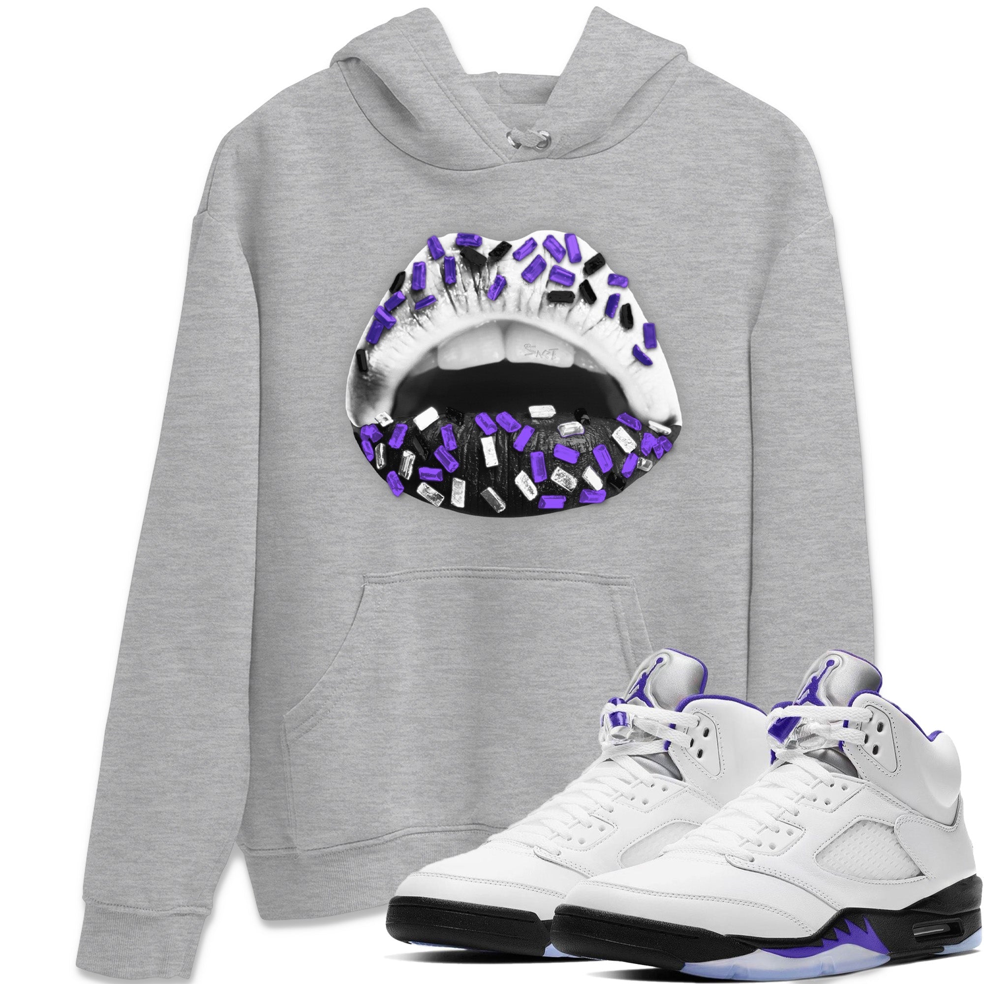 Lips Jewel Unisex Tops - Air Jordan 5 Concord