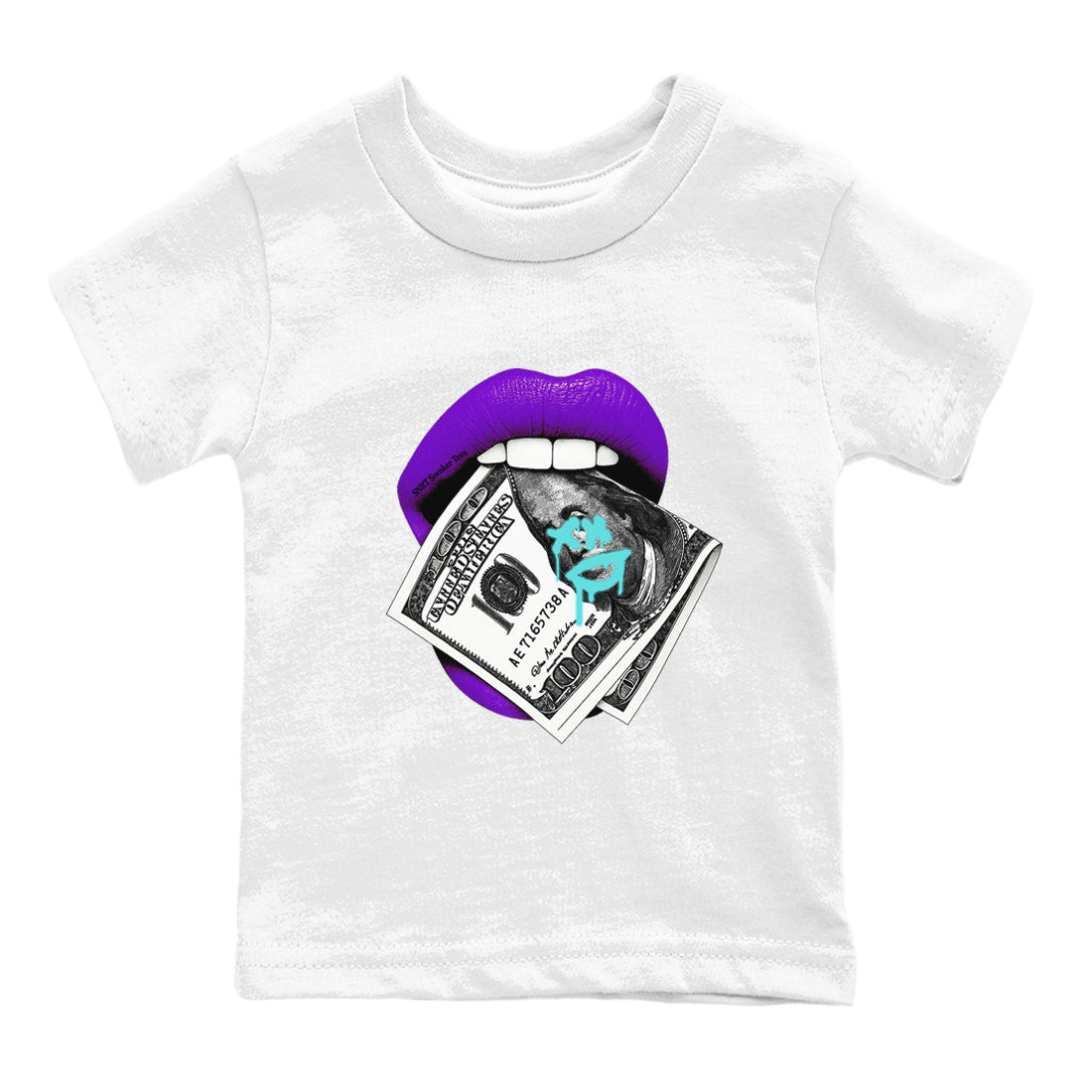 Lips Money snkmatch Tees Kids - Air Jordan 5 Grape