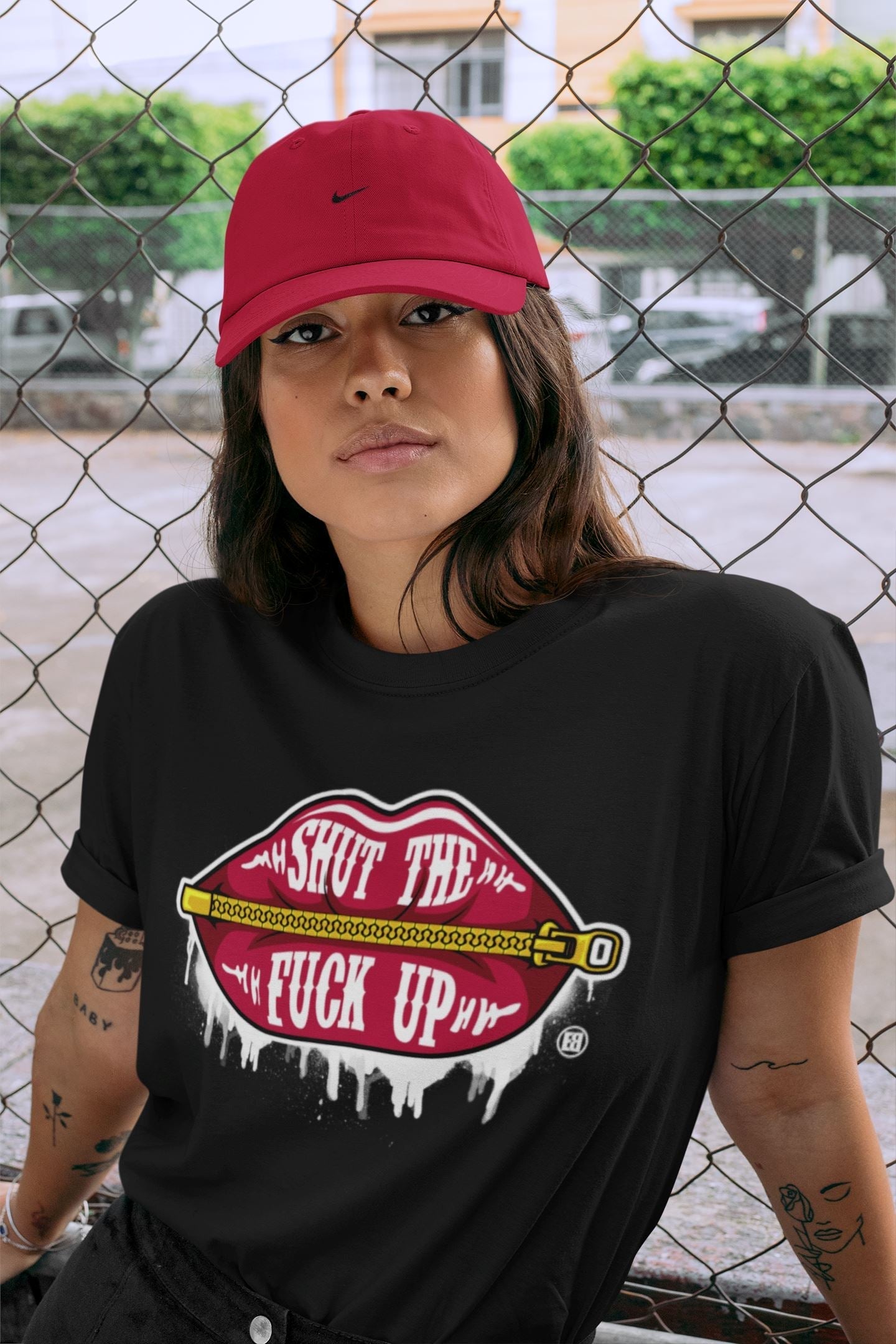 Lips Zipper Unisex Tops - Air Jordan 3 Cardinal