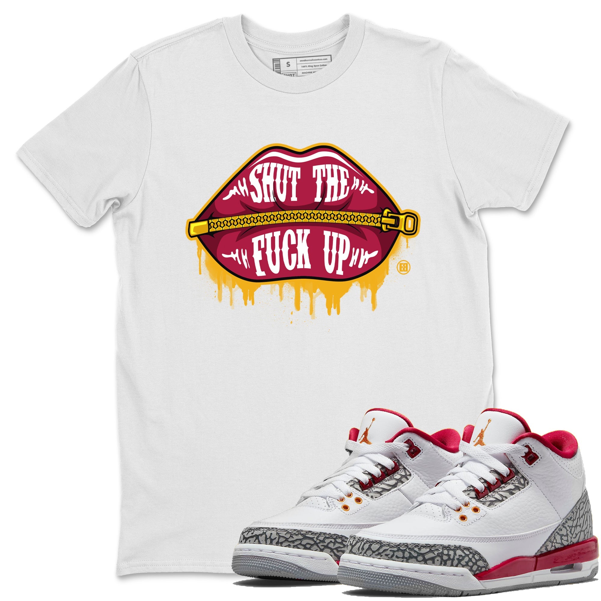 Lips Zipper Unisex Tops - Air Jordan 3 Cardinal