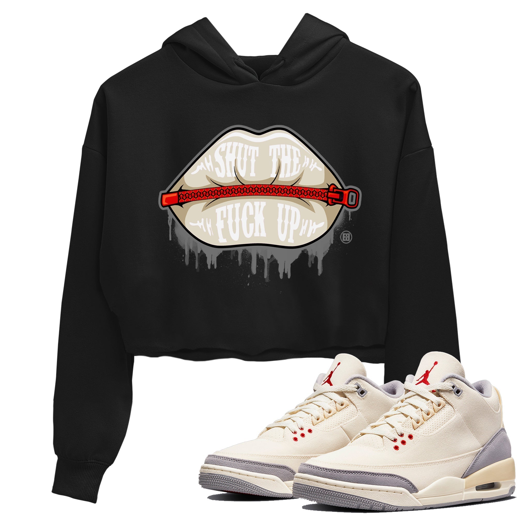 Lips Zipper Women's Tops - Air Jordan 3 Muslin