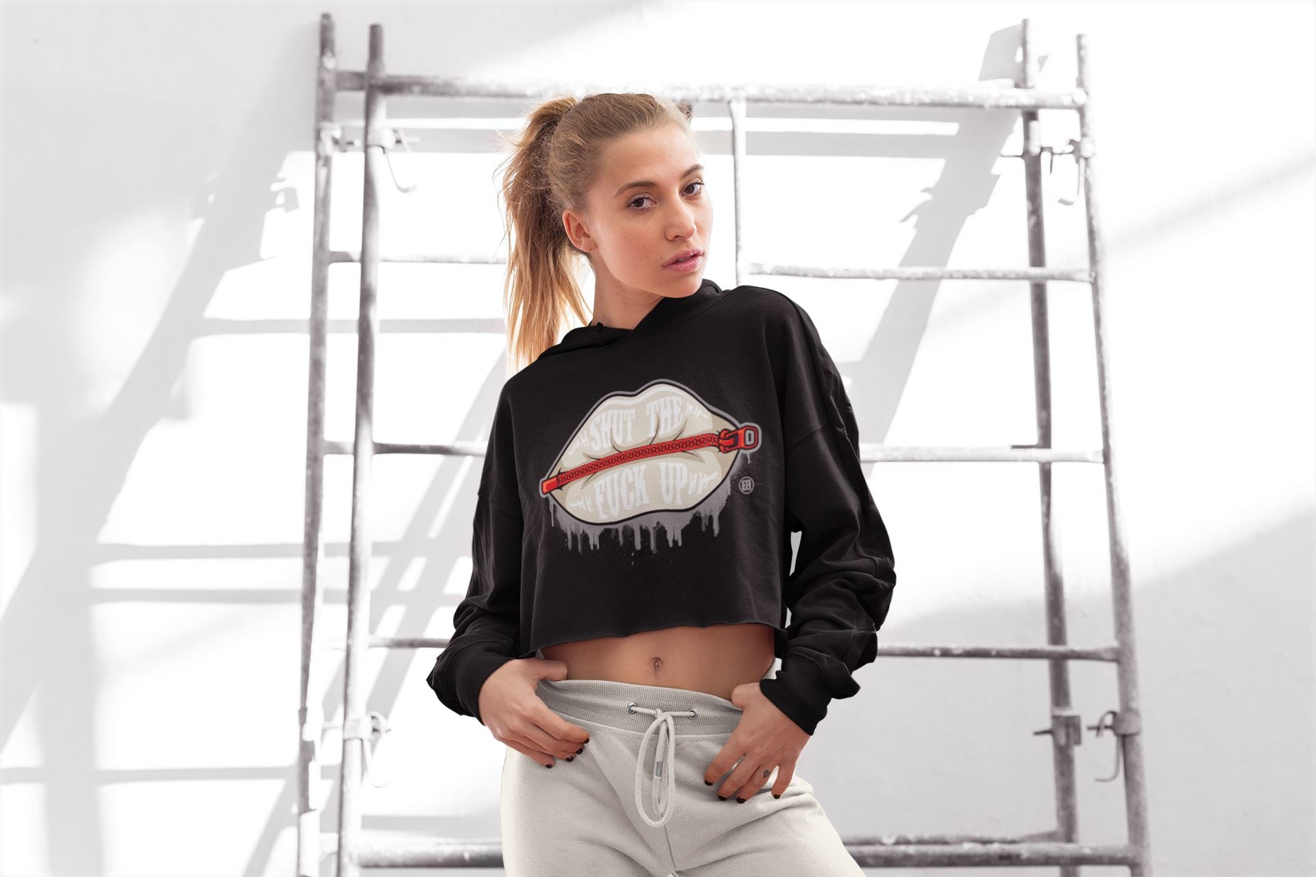 Lips Zipper Women's Tops - Air Jordan 3 Muslin