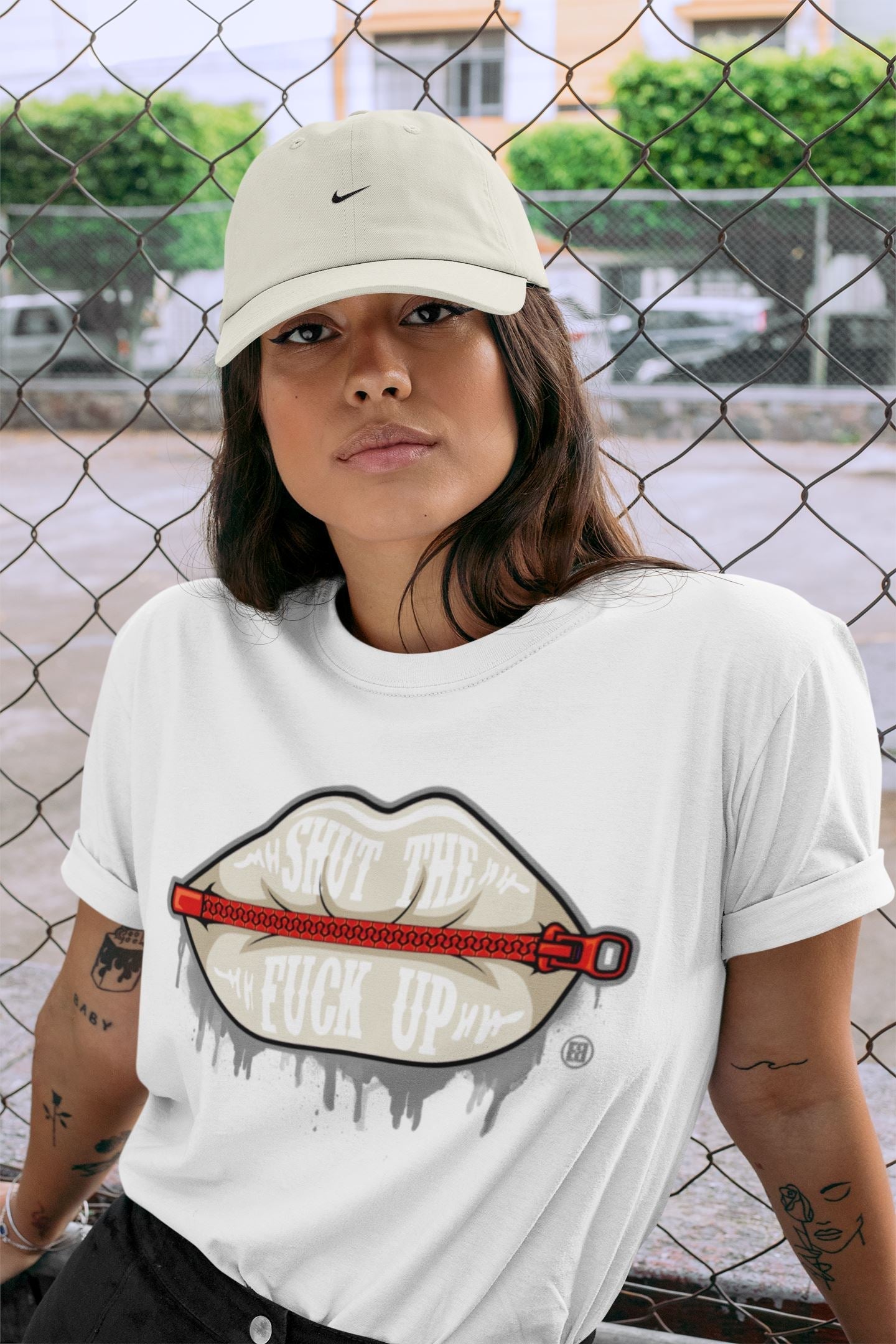 Lips Zipper Unisex Tops - Air Jordan 3 Muslin