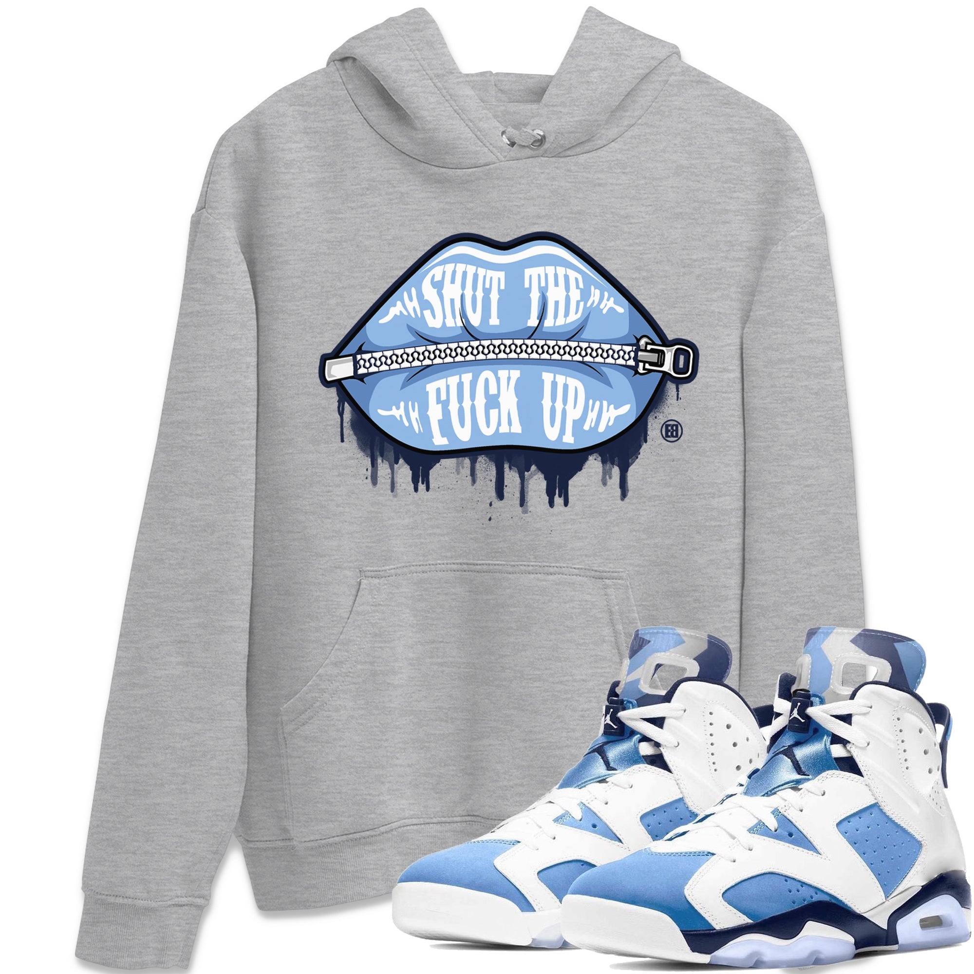 Lips Zipper Unisex Tops - Air Jordan 6 UNC