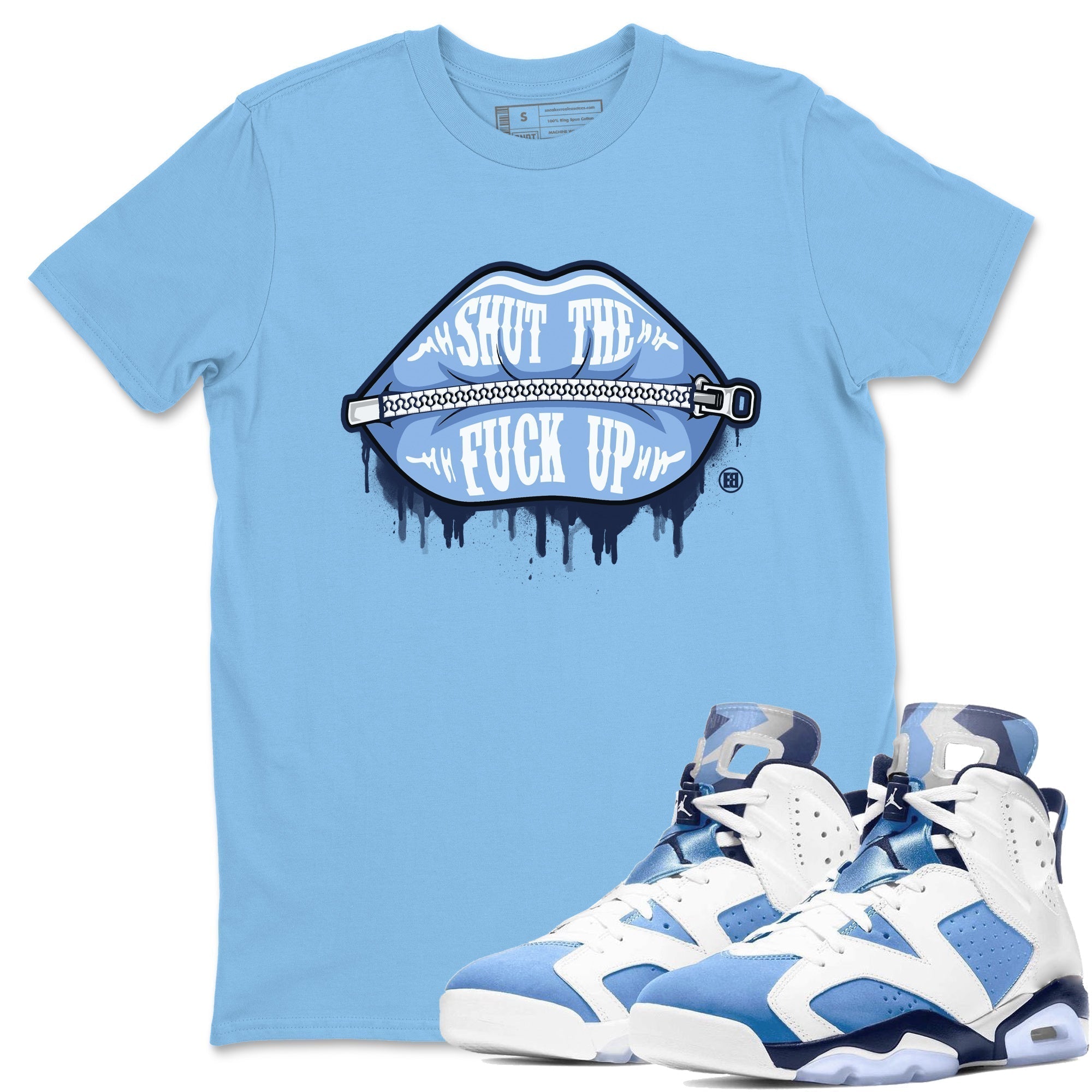 Lips Zipper Unisex Tops - Air Jordan 6 UNC