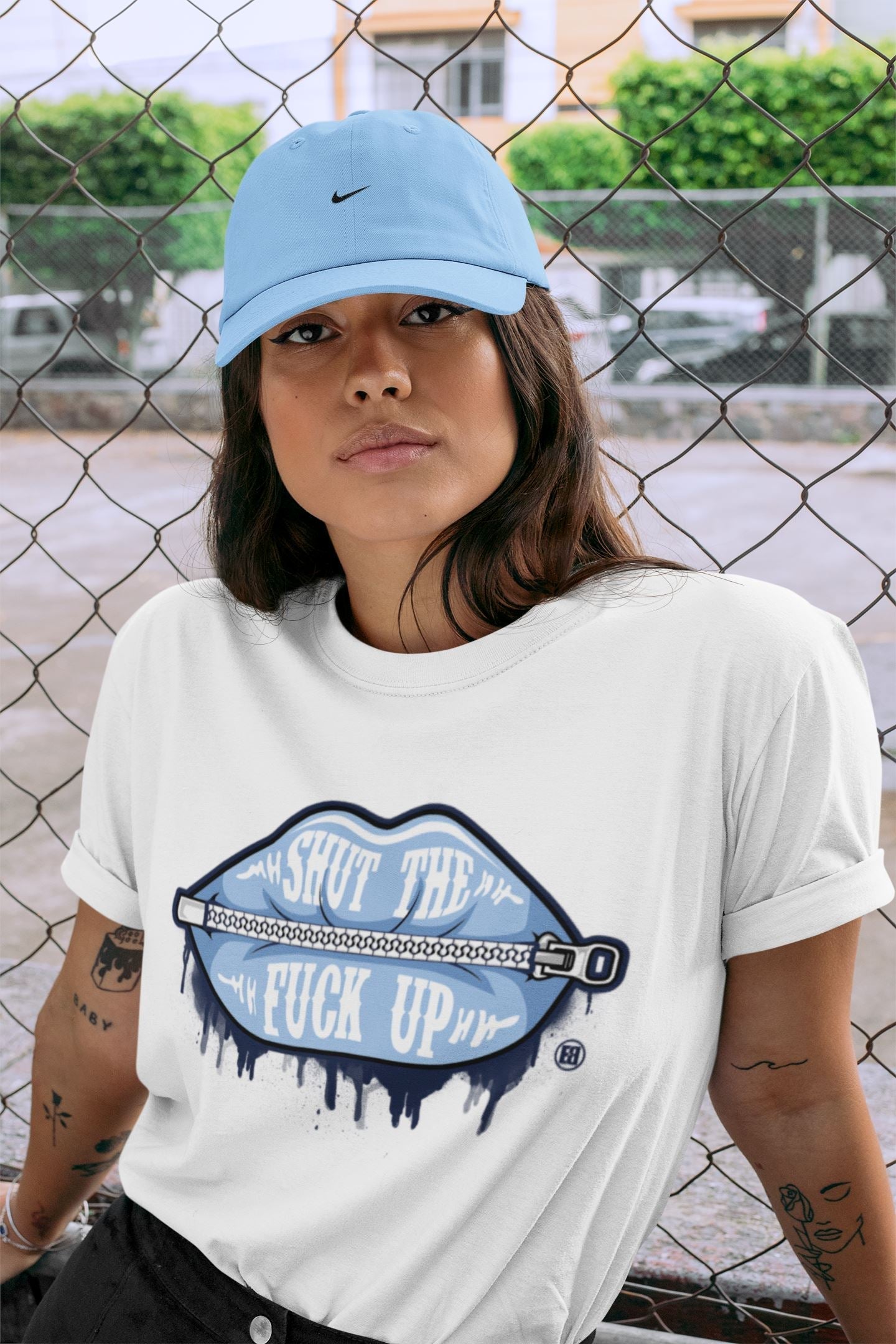 Lips Zipper Unisex Tops - Air Jordan 6 UNC