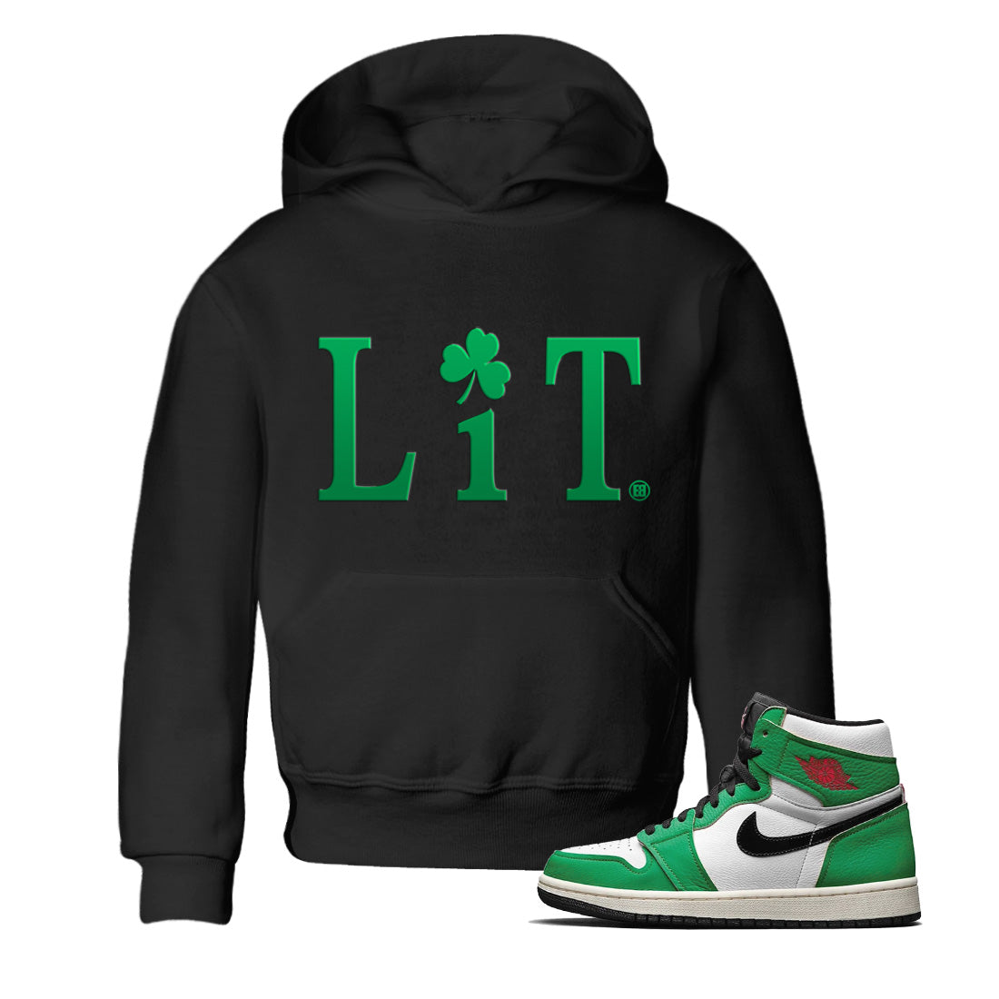 Lit Kids Tops - Air Jordan 1 Lucky Green