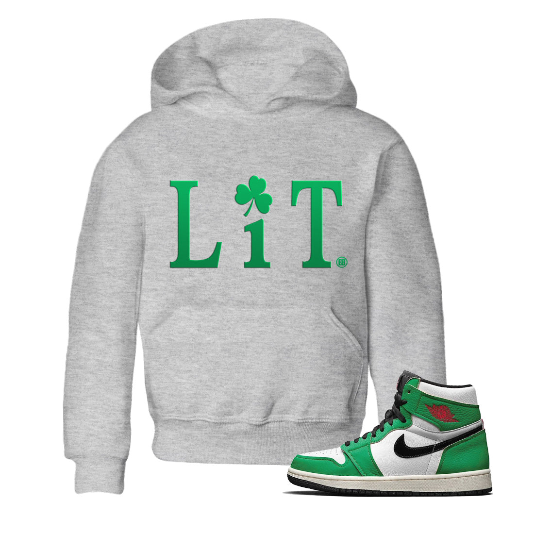 Lit Kids Tops - Air Jordan 1 Lucky Green