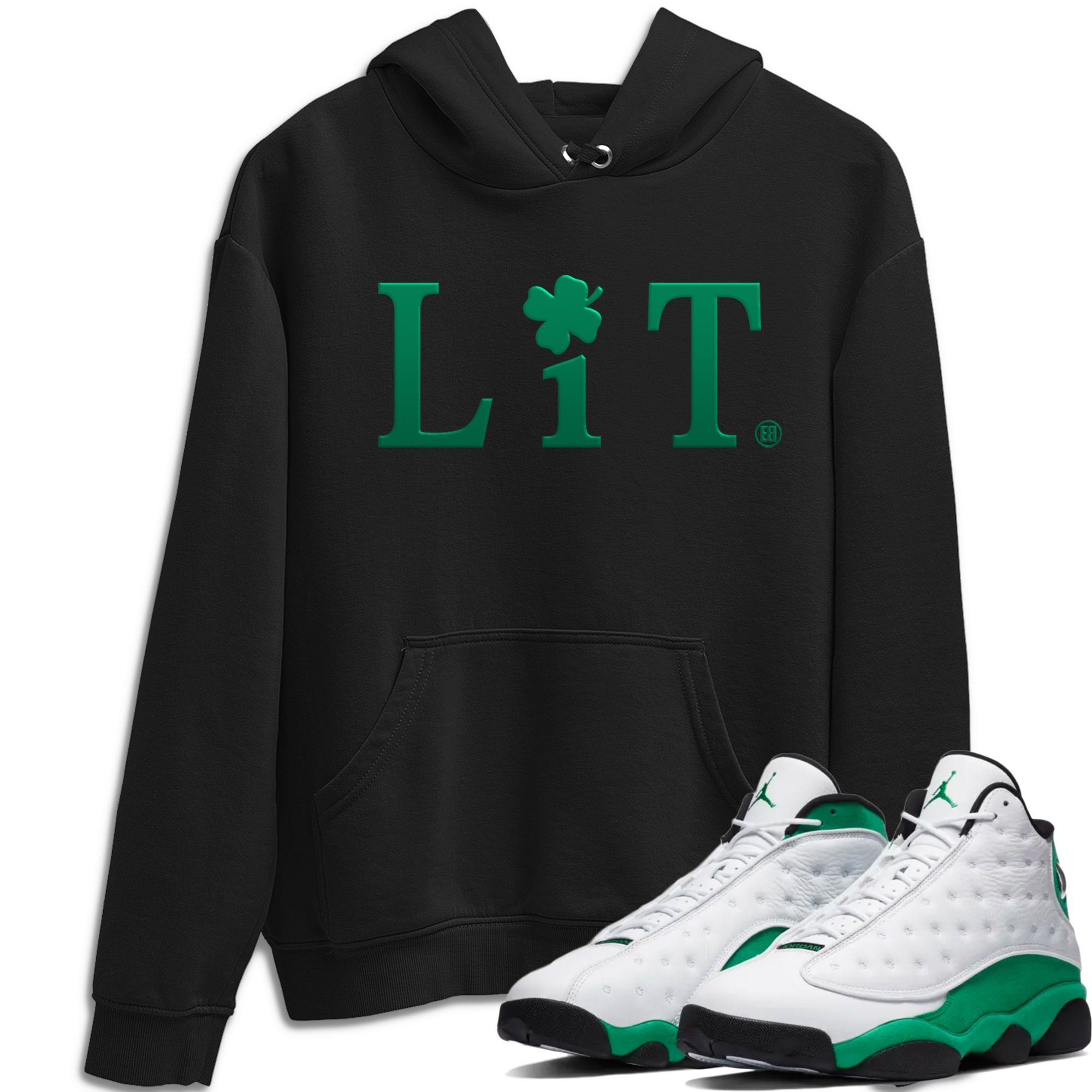 Lit Unisex Tops - Air Jordan 13 Lucky Green
