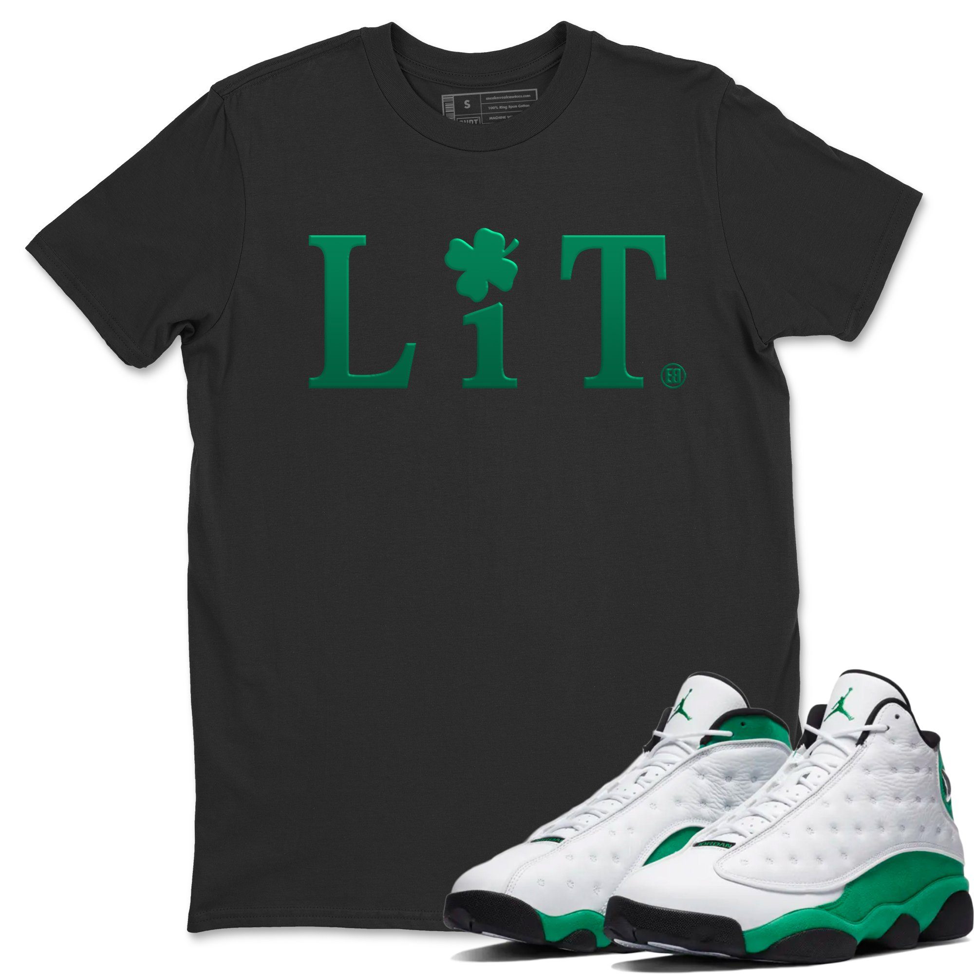 Lit Unisex Tops - Air Jordan 13 Lucky Green