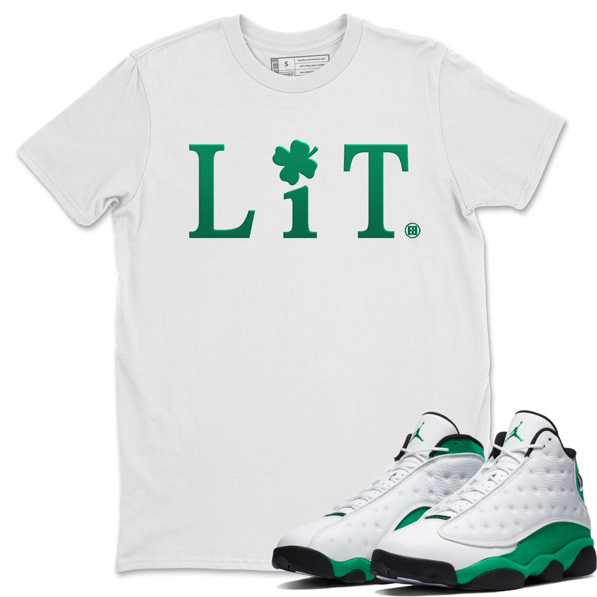 Lit Unisex Tops - Air Jordan 13 Lucky Green
