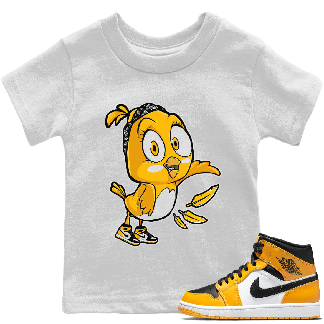 Little Birds Kids Tops - Air Jordan 1 Yellow Toe