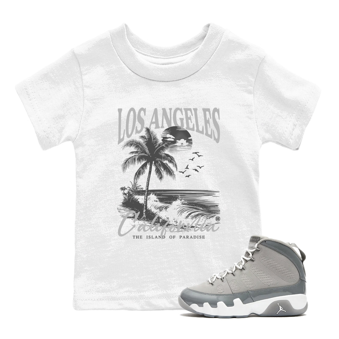 Los Angeles California snkmatch Tees Kids - Air Jordan 9 Cool Grey