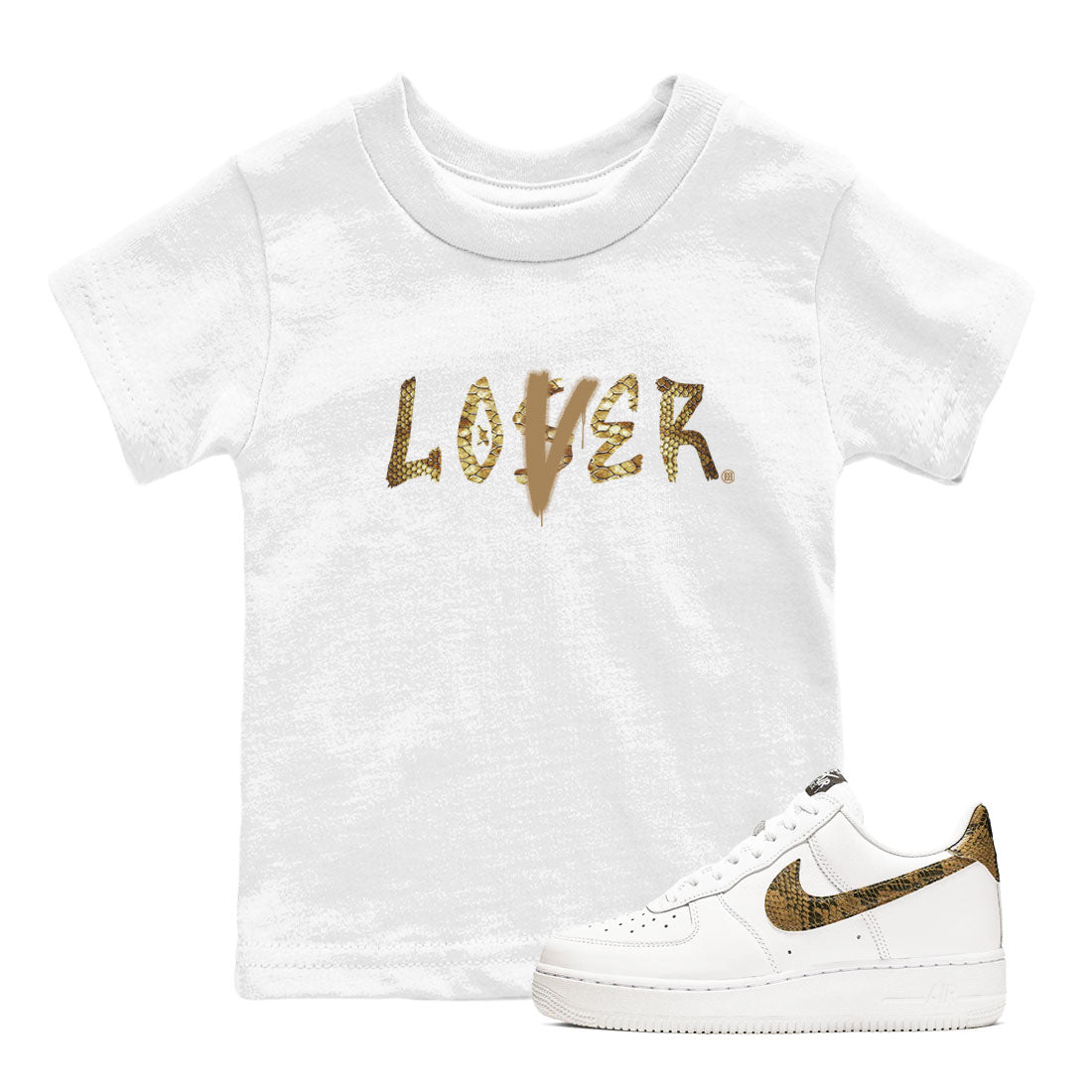 Loser Lover snkmatch Tees Kids - Air Force 1 Ivory Snake