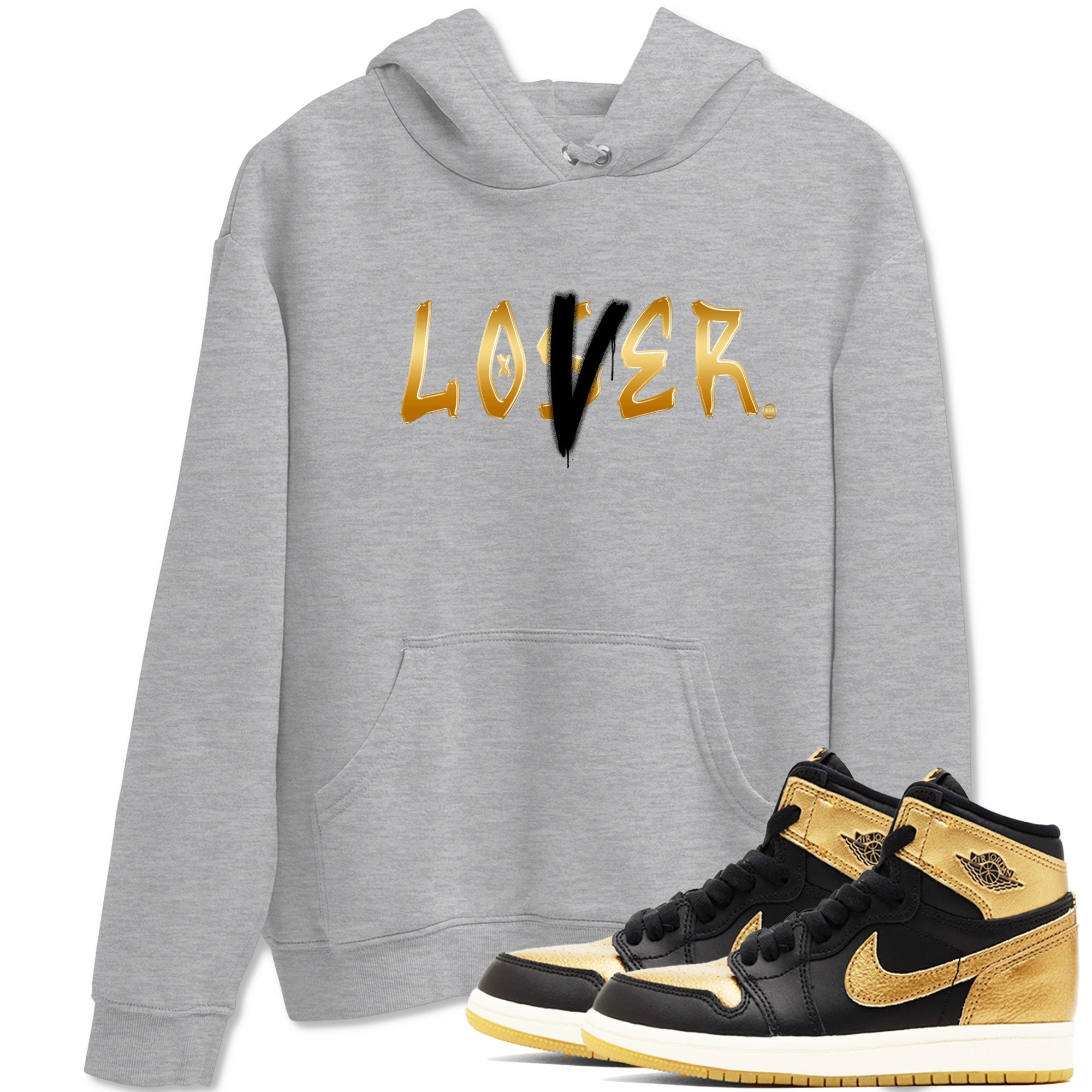 Loser Lover snkmatch Tees - Air Jordan 1 Black Metallic Gold