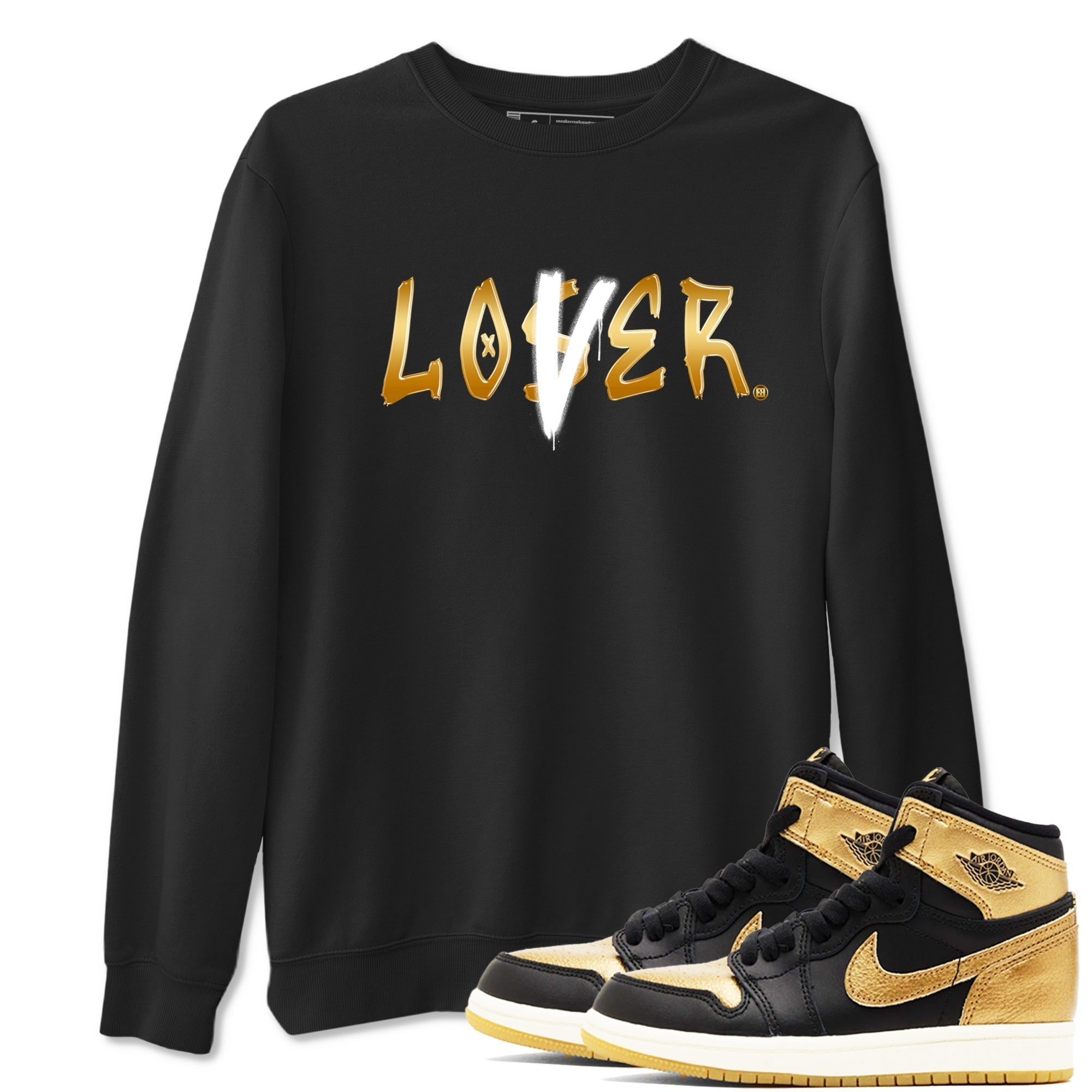 Loser Lover snkmatch Tees - Air Jordan 1 Black Metallic Gold