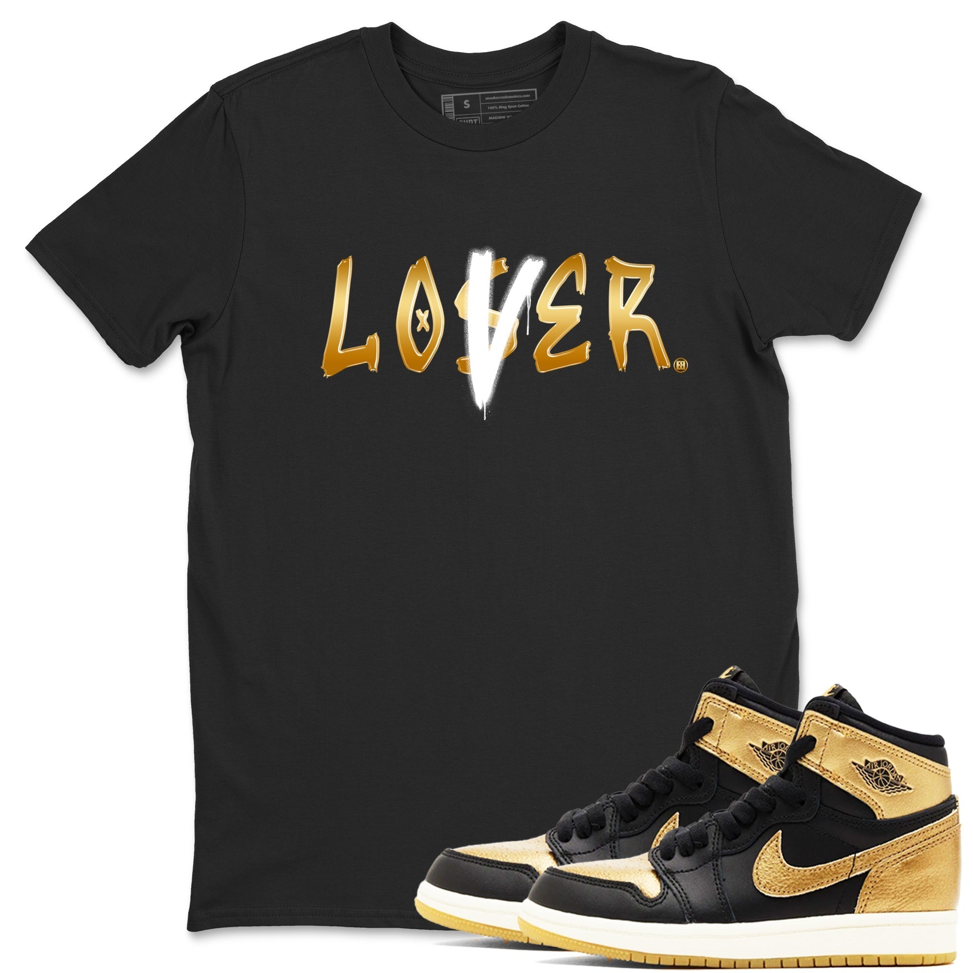 Loser Lover snkmatch Tees - Air Jordan 1 Black Metallic Gold