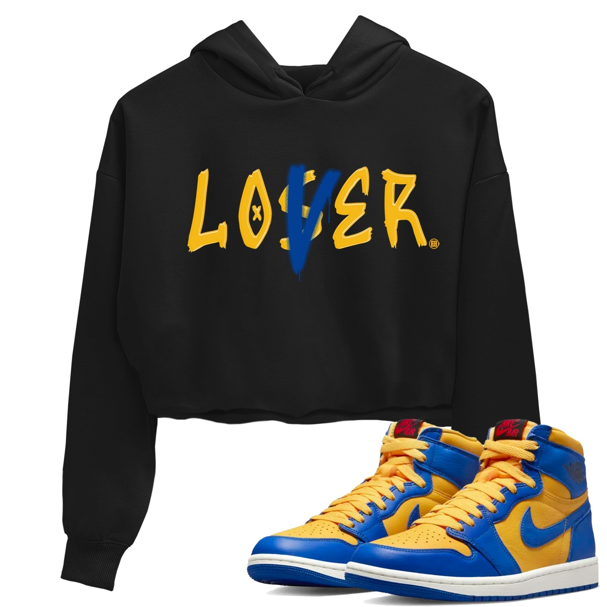 Loser Lover Women's Tops - Air Jordan 1 Game Royal Varsity Maize