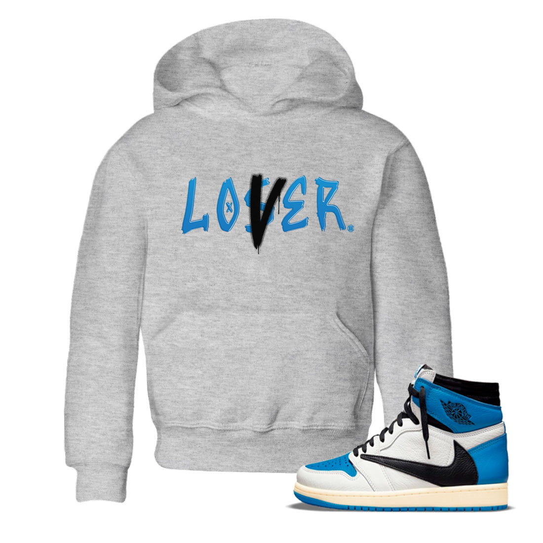 Loser Lover Kids Tops - Air Jordan 1 Travis Scott Fragment