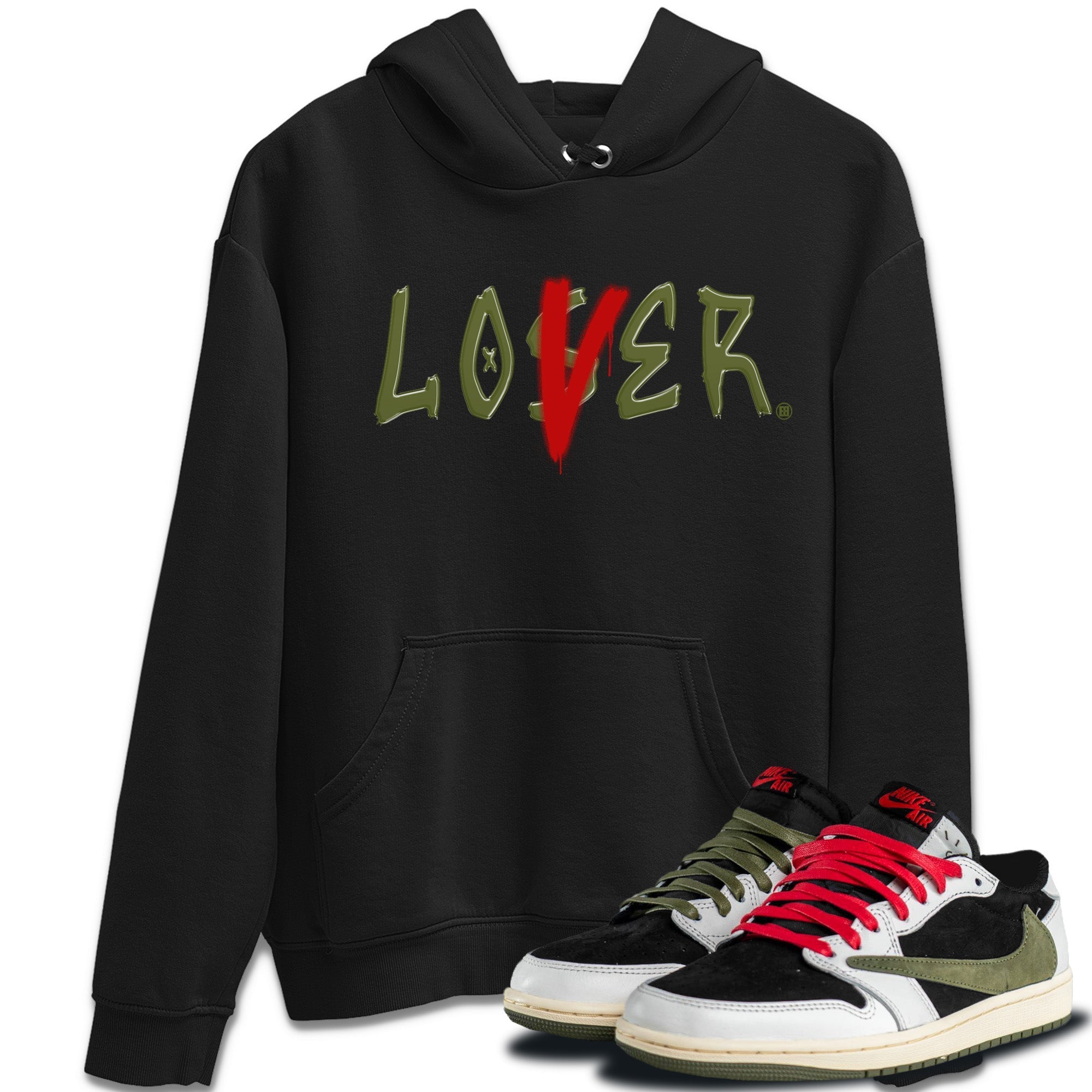 Loser Lover Unisex Tops - Air Jordan 1 Travis Scott Olive