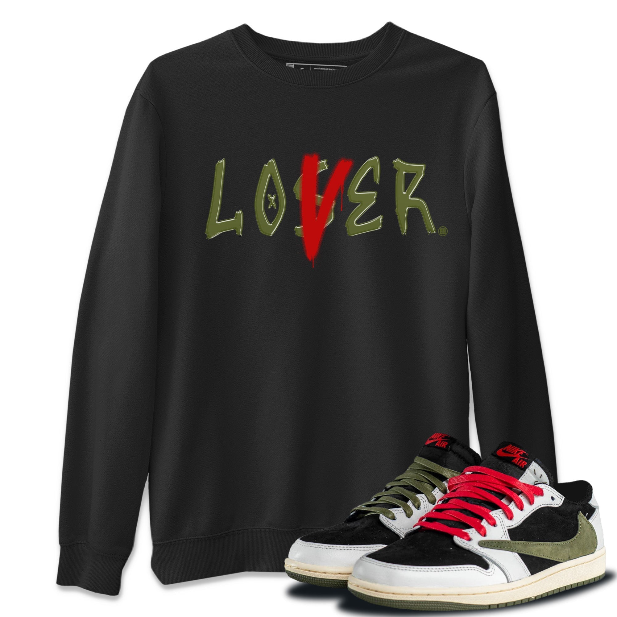 Loser Lover Unisex Tops - Air Jordan 1 Travis Scott Olive
