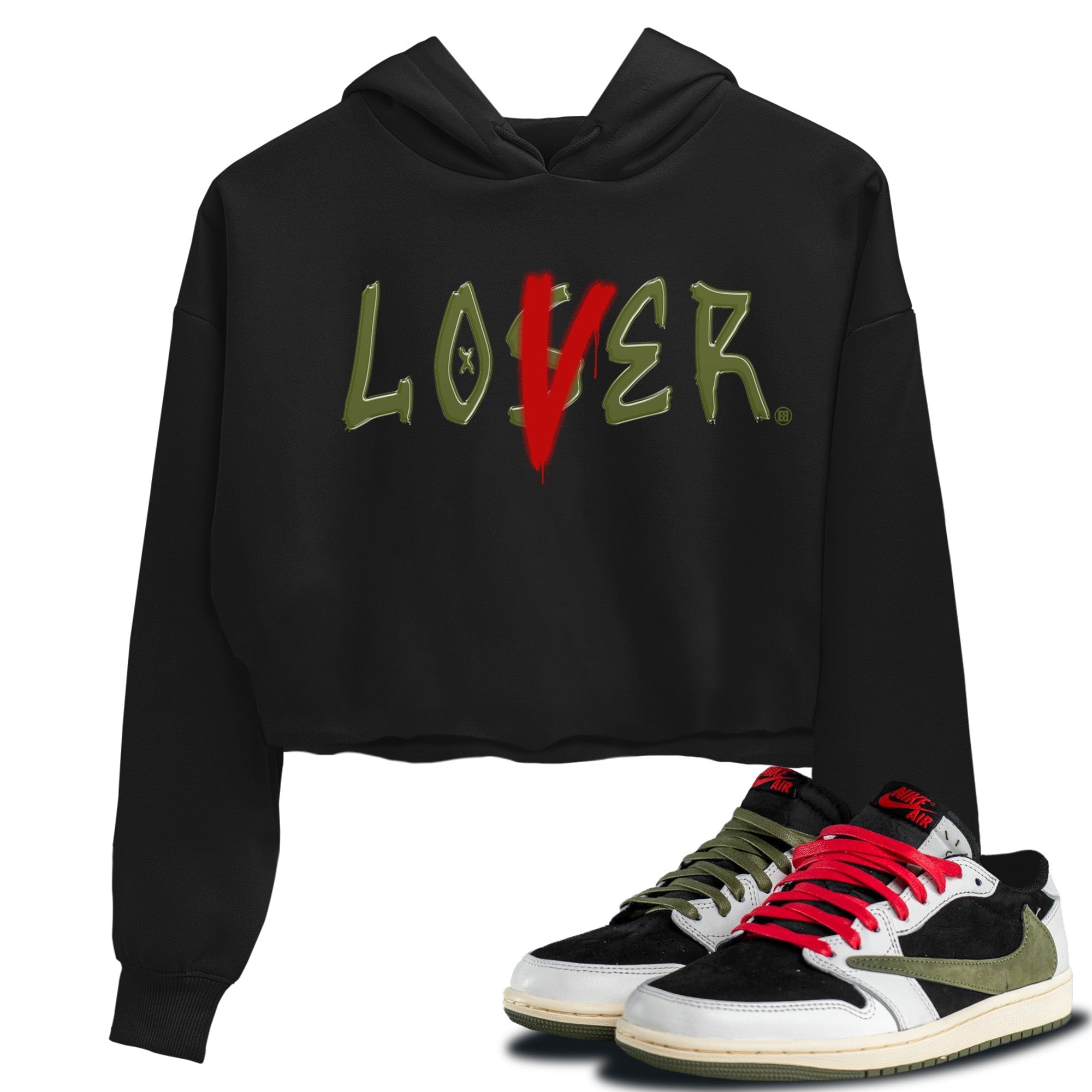 Loser Lover Women's Tops - Air Jordan 1 Travis Scott Olive